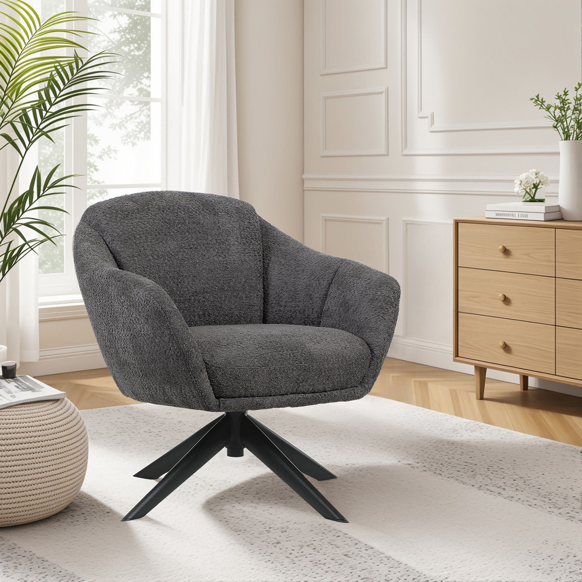 Fleming - Boucle Swivel Lounge Chair