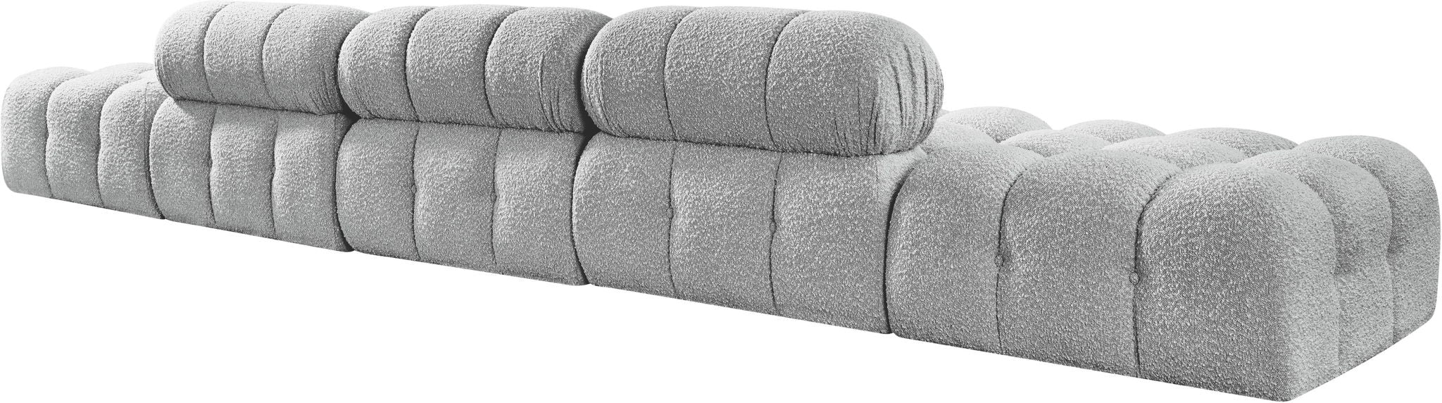 Ames - 5 Piece Boucle Upholstered Modular Sofa With 2 Armless Seats