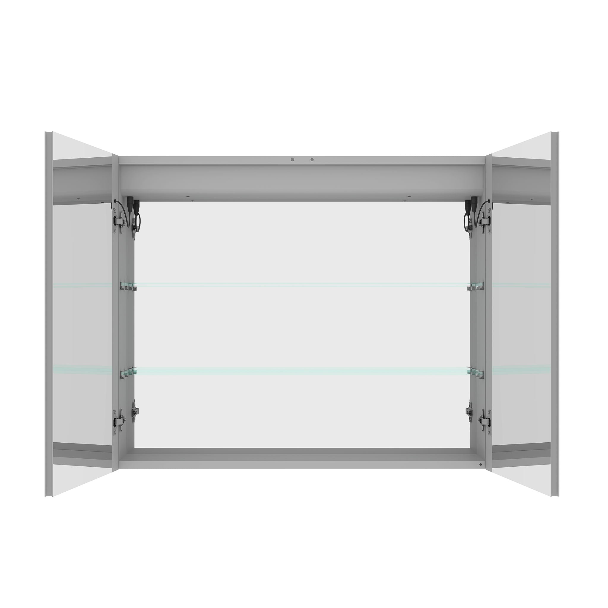 LED Medicine Cabinet With Mirror, Double Door With Defogger, Dimmer, Surface Mount