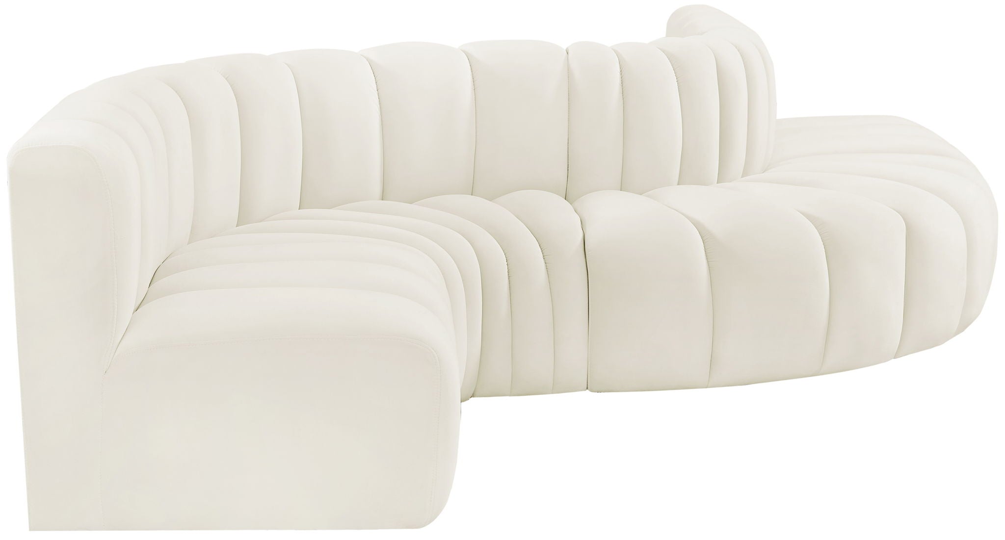 Arc - Velvet 6 Piece Curved Modular Sofa