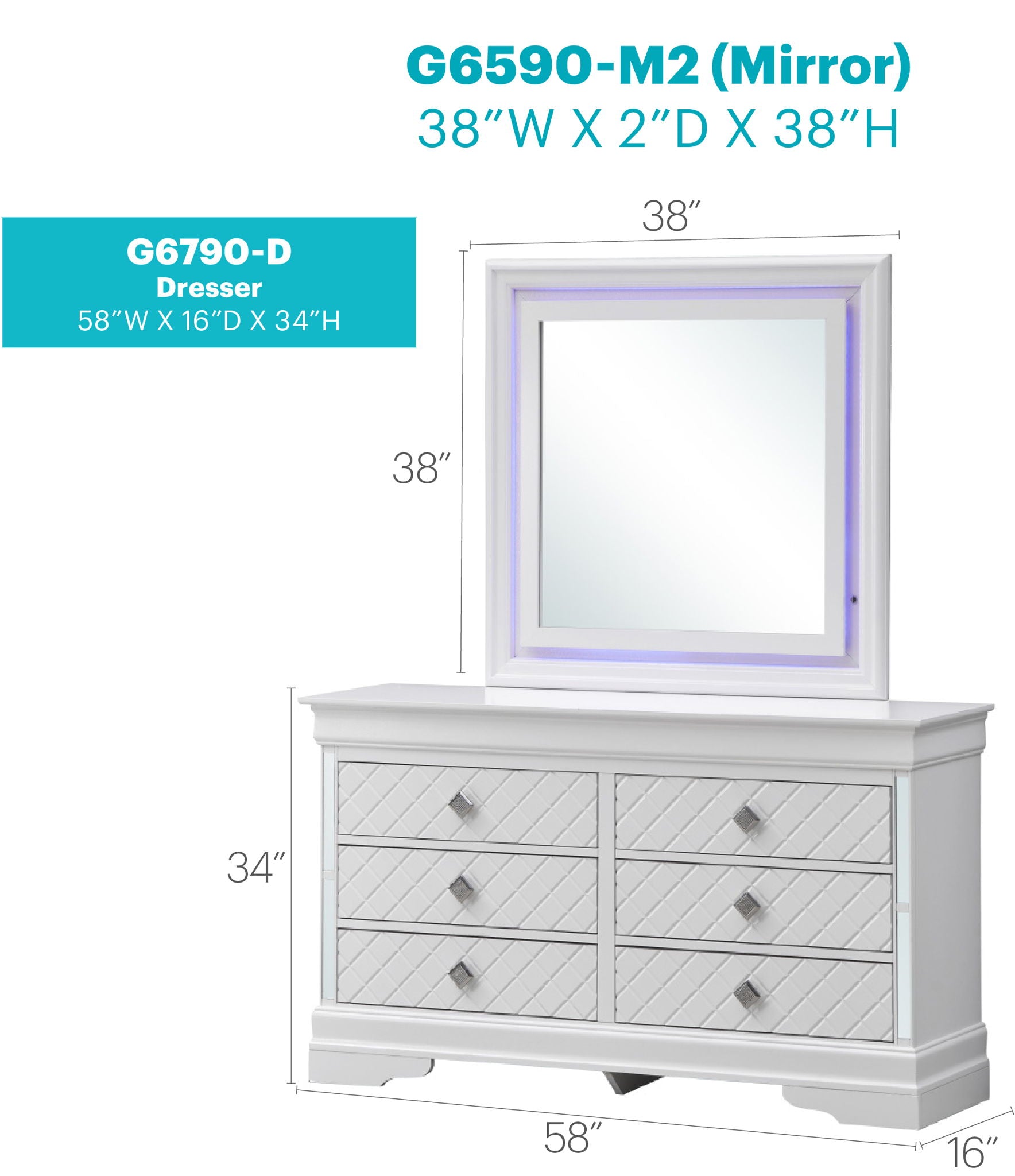 Verona - Dresser - Silver Champagne