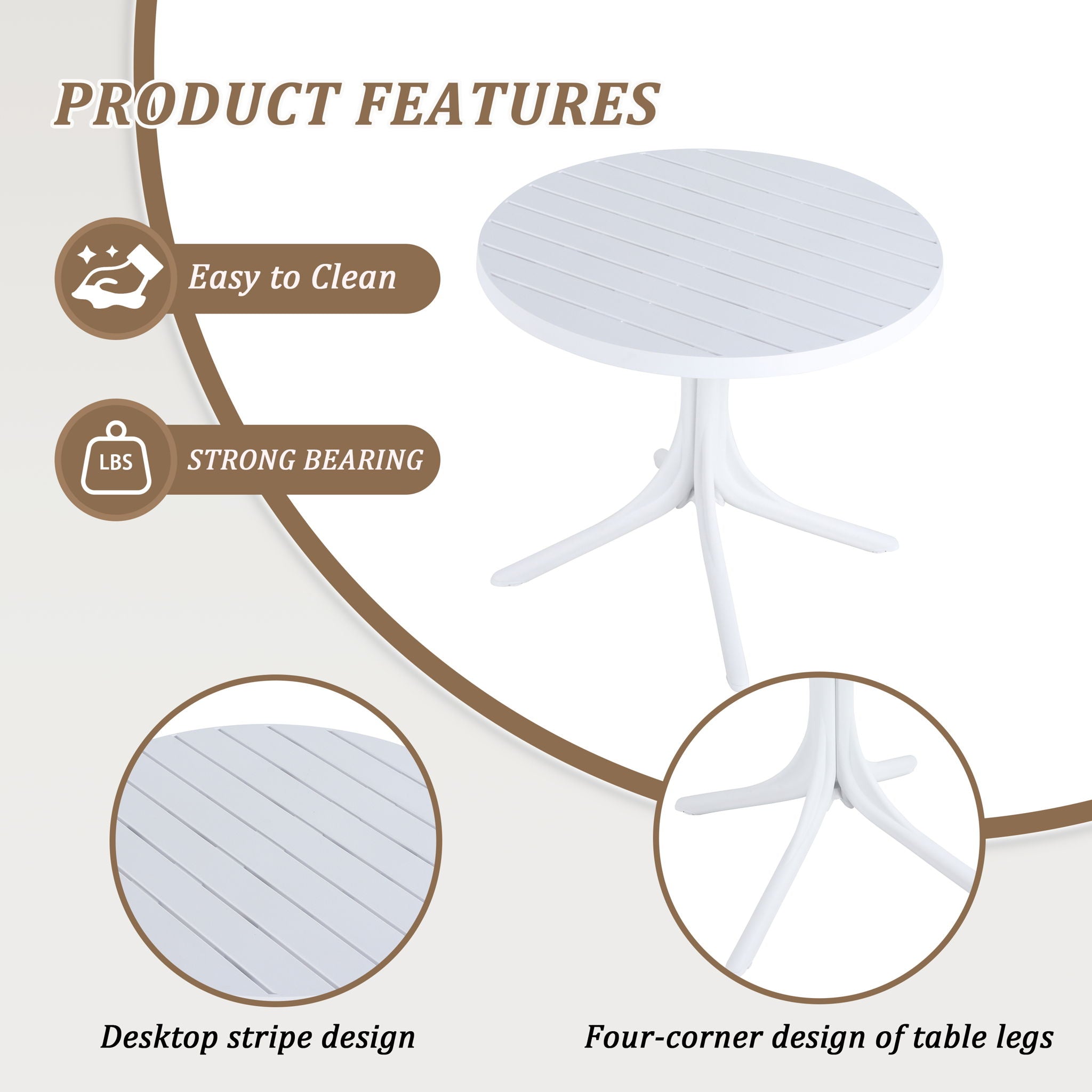 4 Piece Set Of Modern Striped Color Blocking Single Chairs With Round Table