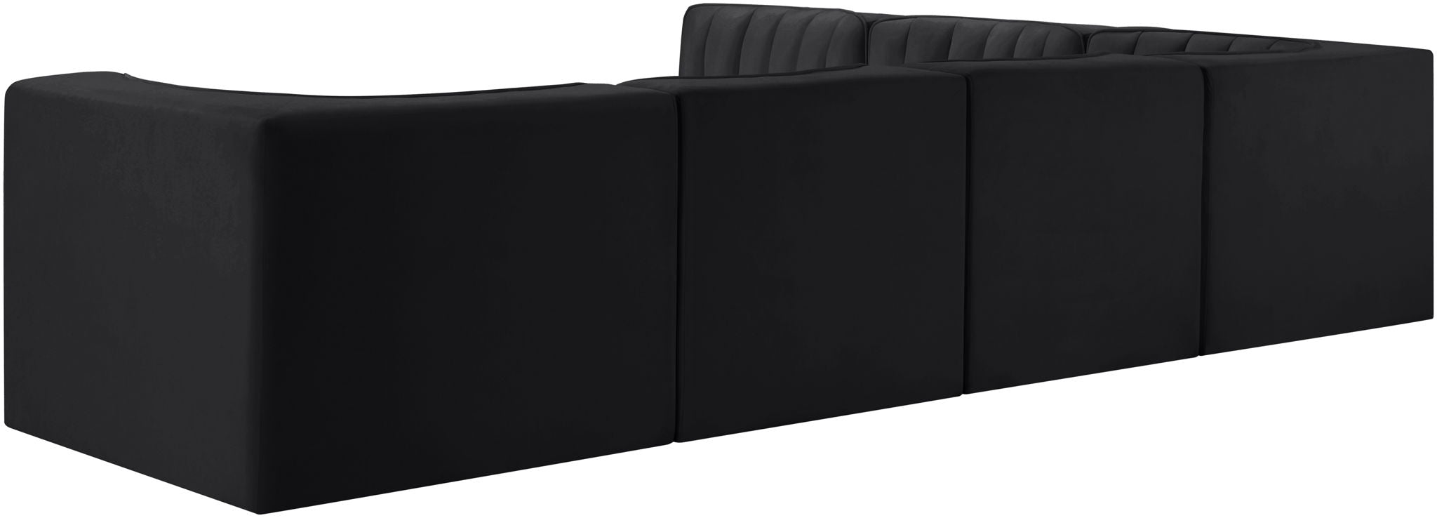 Rummi - Velvet Performance Fabric Upholstered 6 Piece Modular Sectional