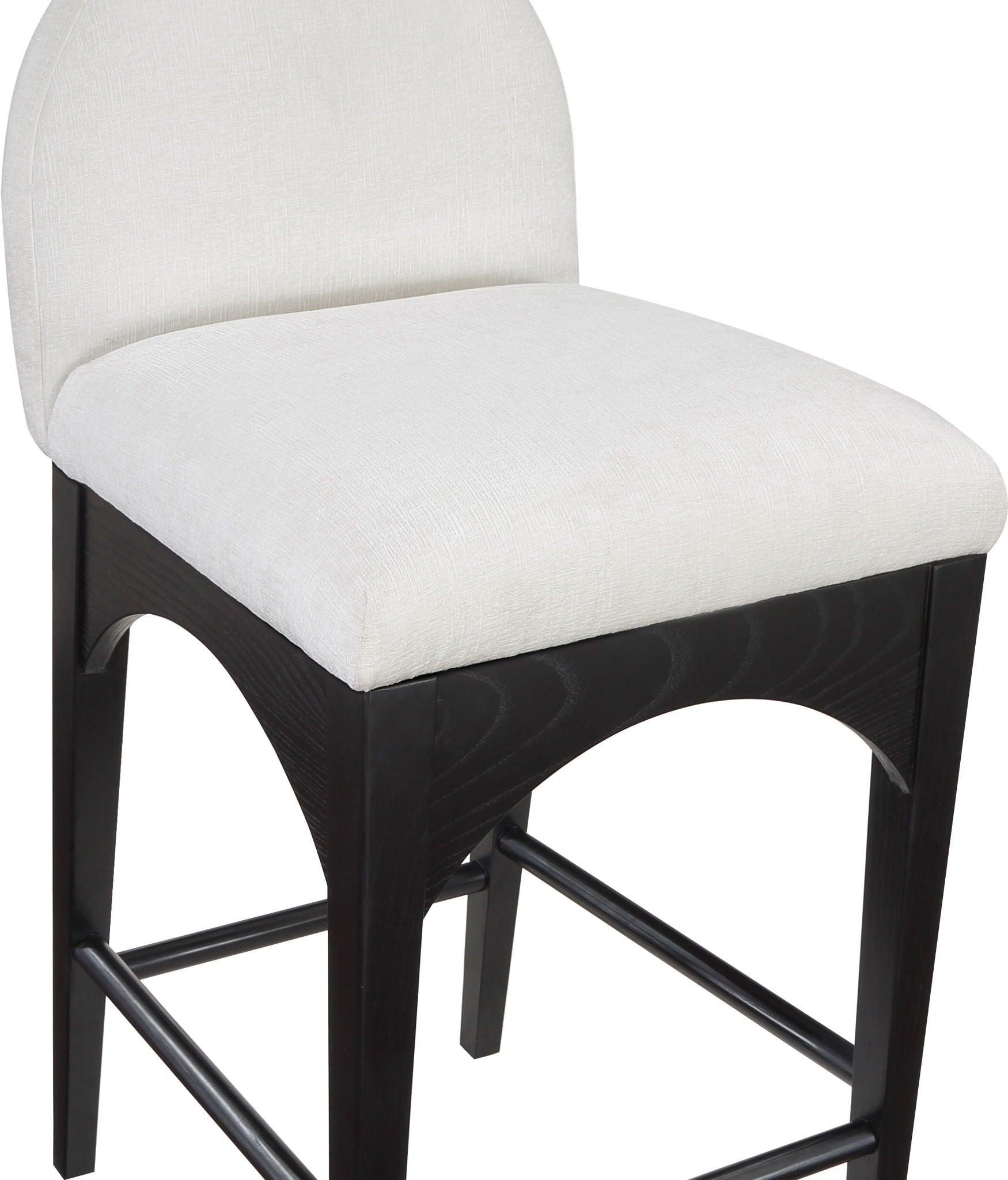 Waldorf - Chenille Stool With Black Legs