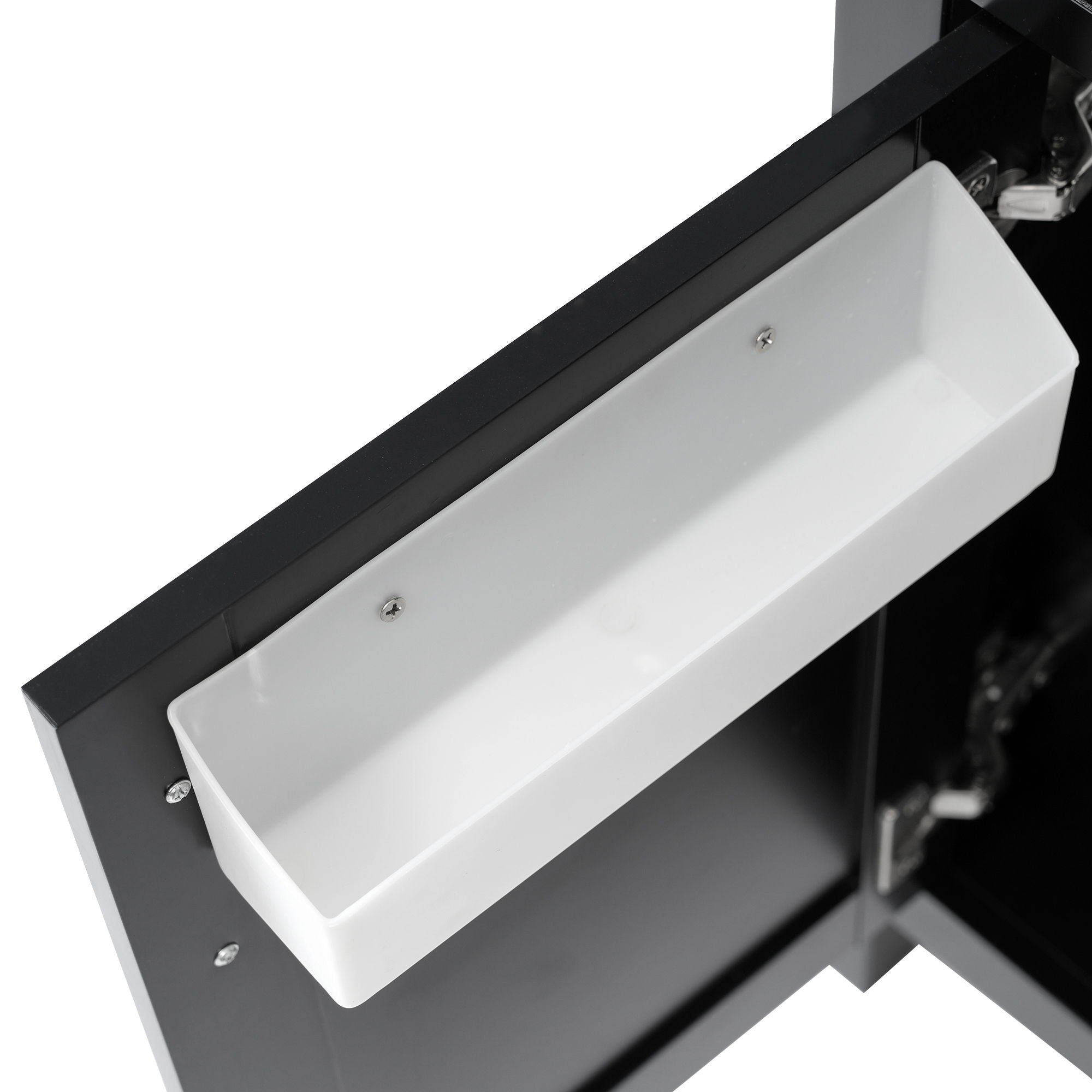 Bathroom Vanity With Sink And Ample Storage, Rectangular Undermount Sink - Black