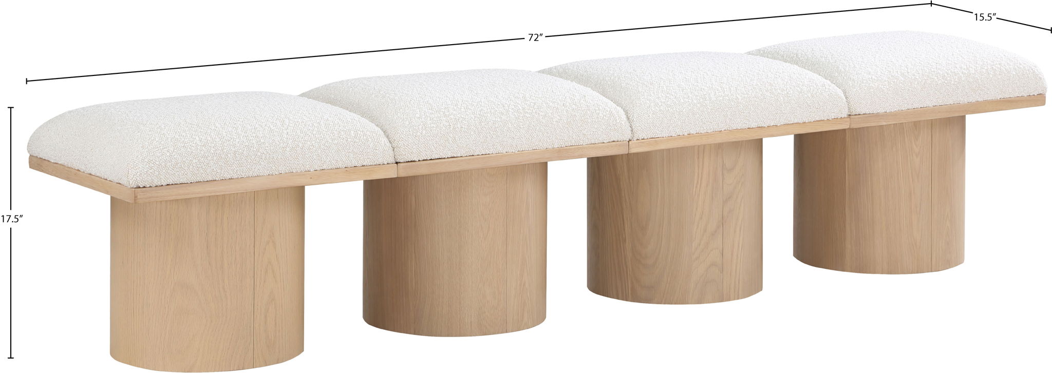 Pavilion - 4 Piece Modular Bench With Natural Base