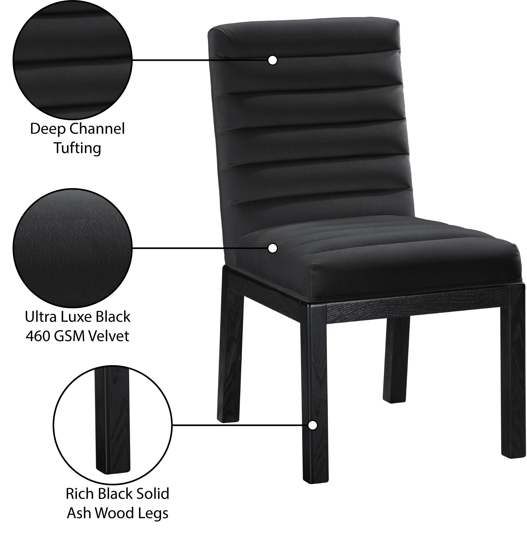 Evelyn - Dining Chair With Black Legs