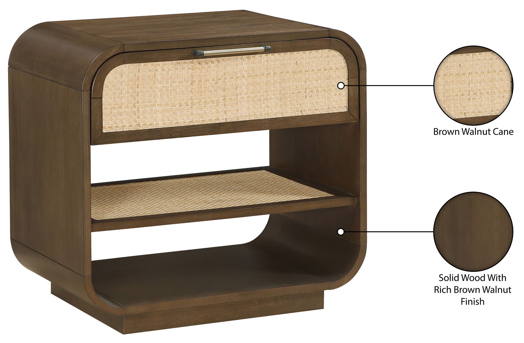 Windsor - Solid Wood Nightstand - Brown