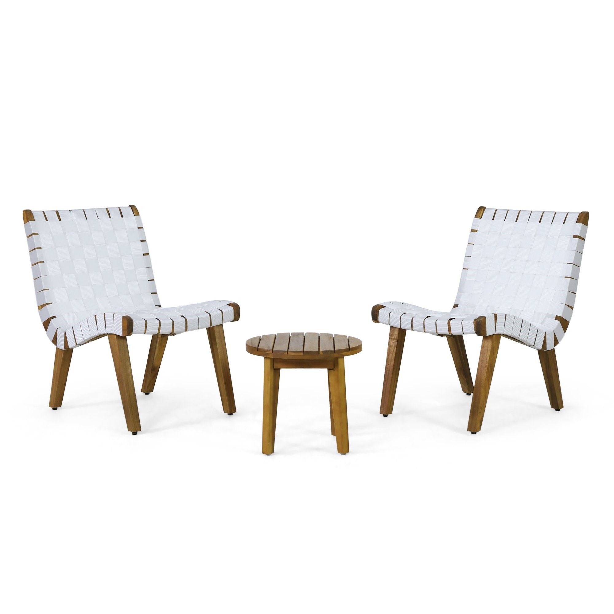 Outdoor 3 Piece Rope Weave Patio Seating Set