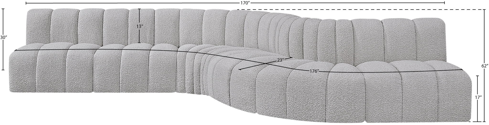 Arc - Boucle Fabric 7 Piece Modular Sofa