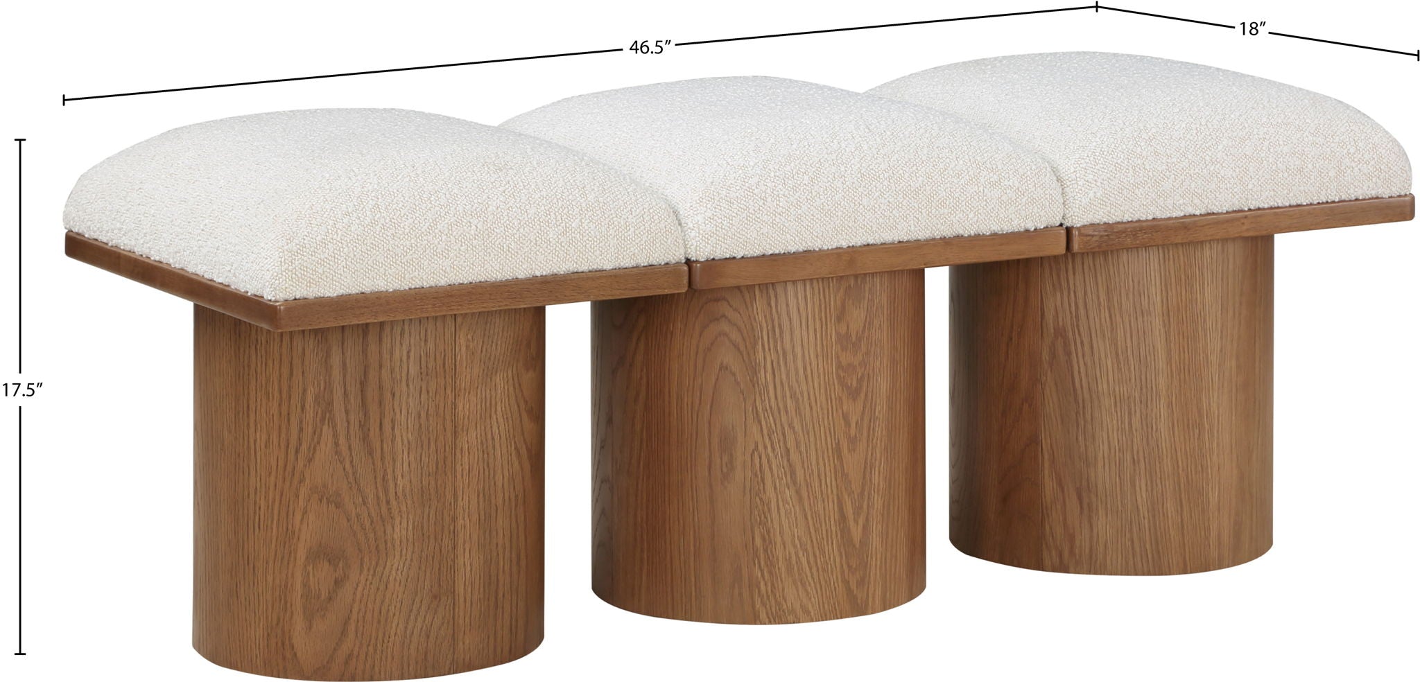 Pavilion - 3 Piece Modular Bench With Brown Base