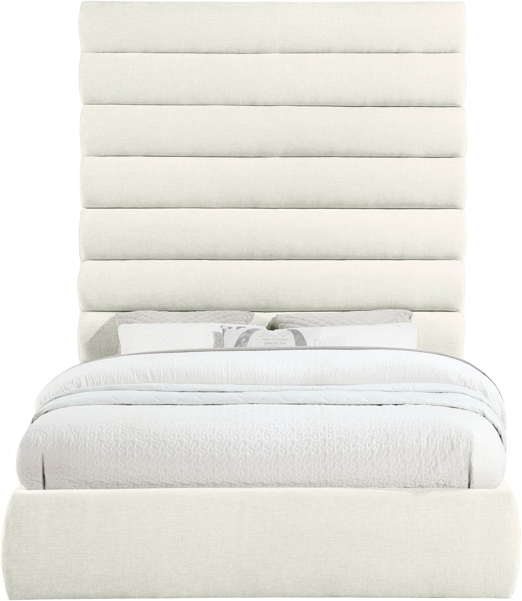 Adam - Chenille Fabric Bed With 89" Headboard