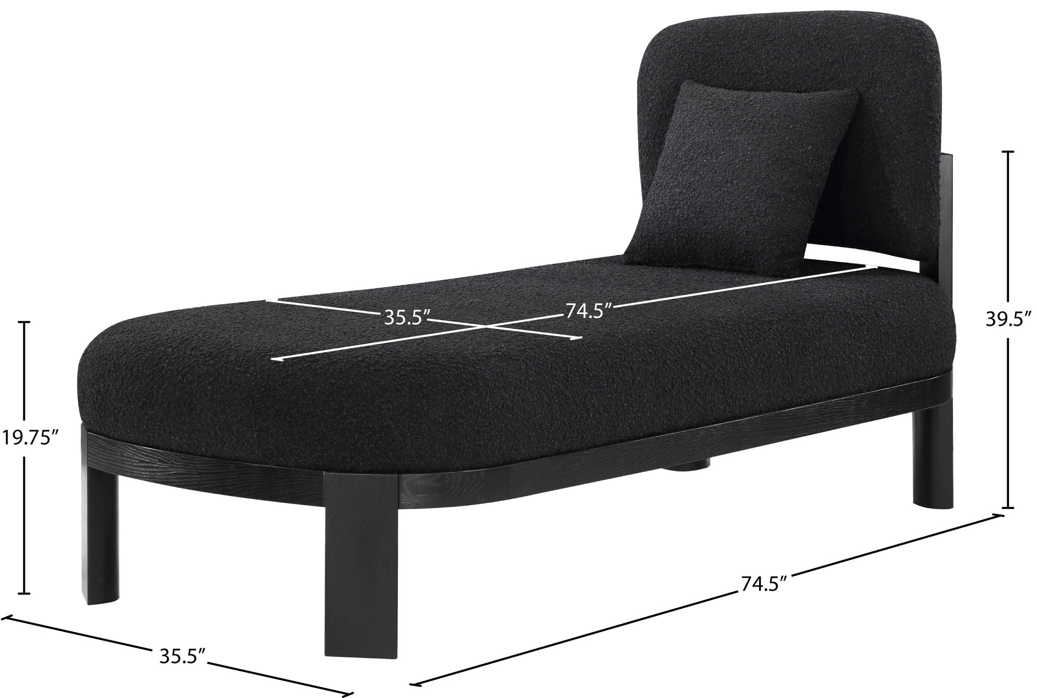 Maybourne - Chaise / Bench With Black Frame