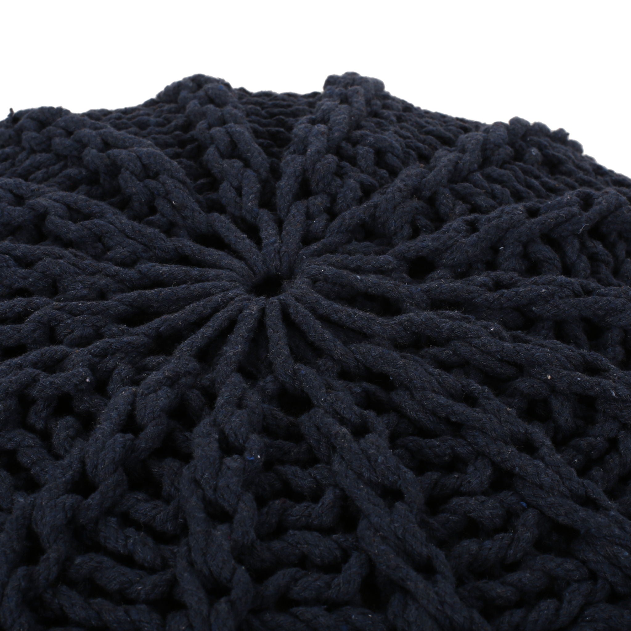 Bordeaux - Knitted Round Pouf Ottoman And Floor Cushion