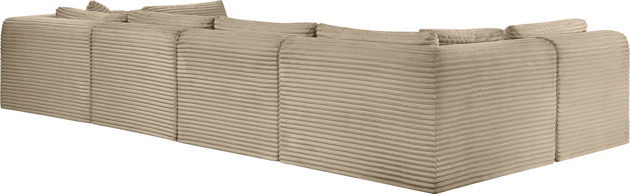 Shaggy - Fabric 6 Piece Modular U-Shaped Armless Sectional