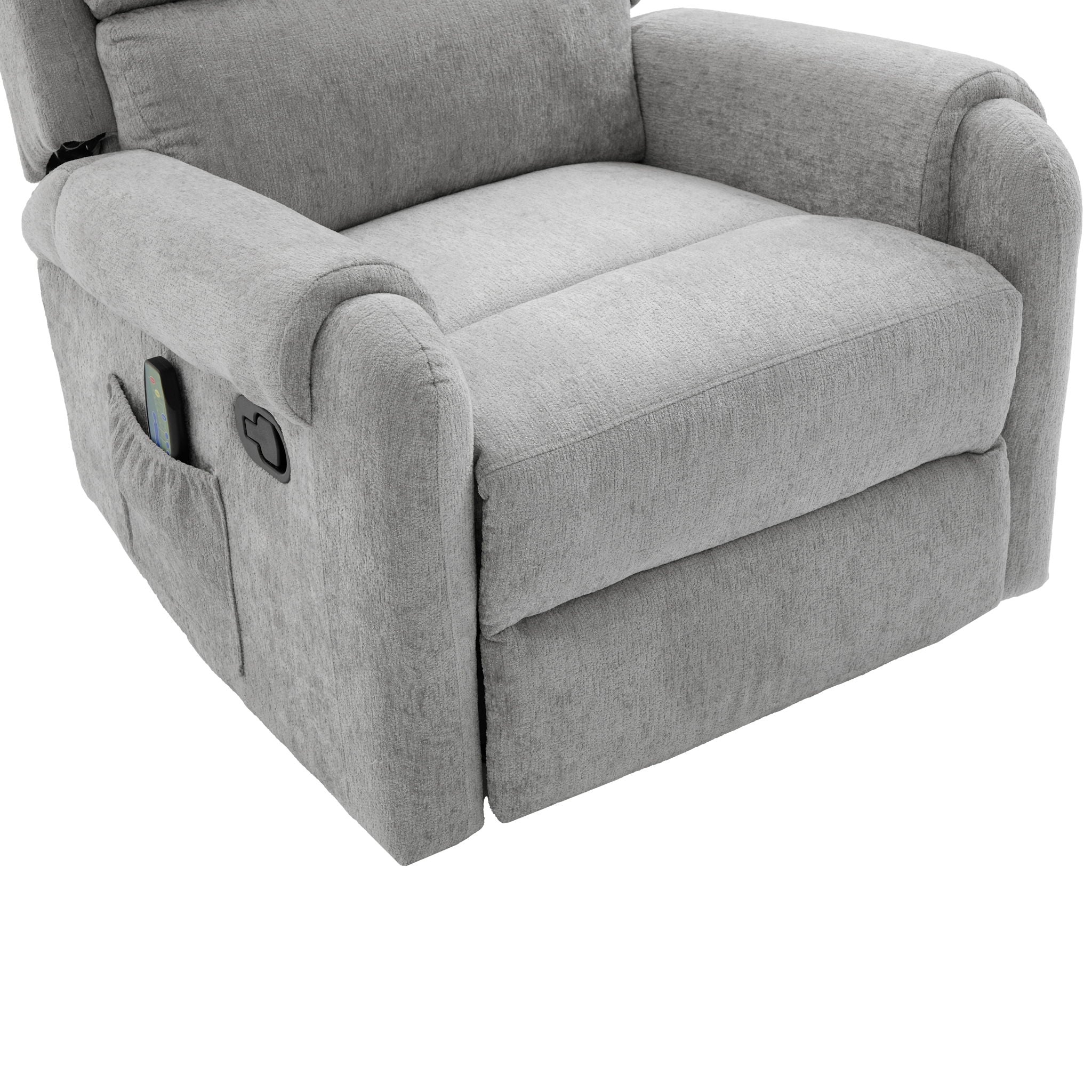Manual Recliner Massage Chair With Swivel Rocker, 8 Massage Modes, Side Storage Pocket
