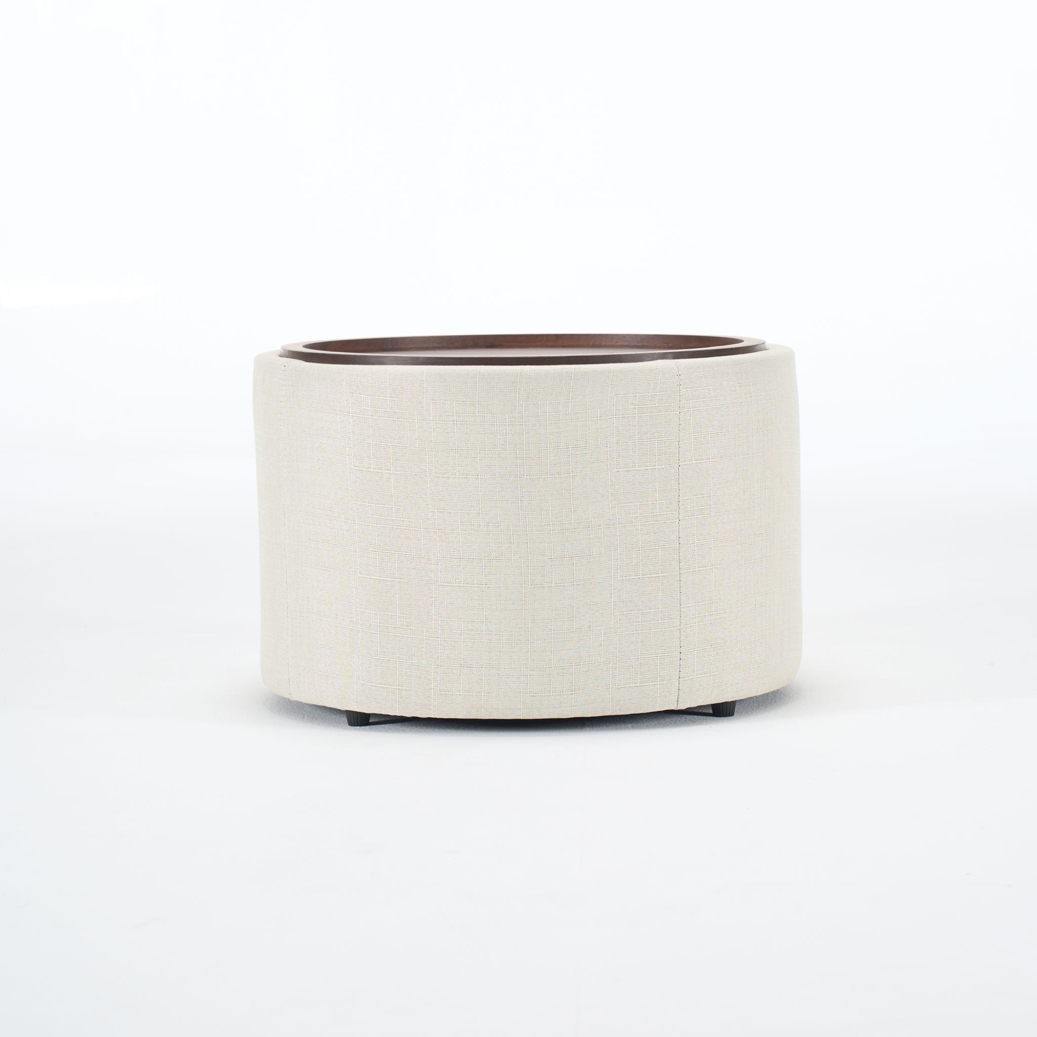 Nesting Ottomans, Round Coffee Table & Bench With Tray (Set of 2)