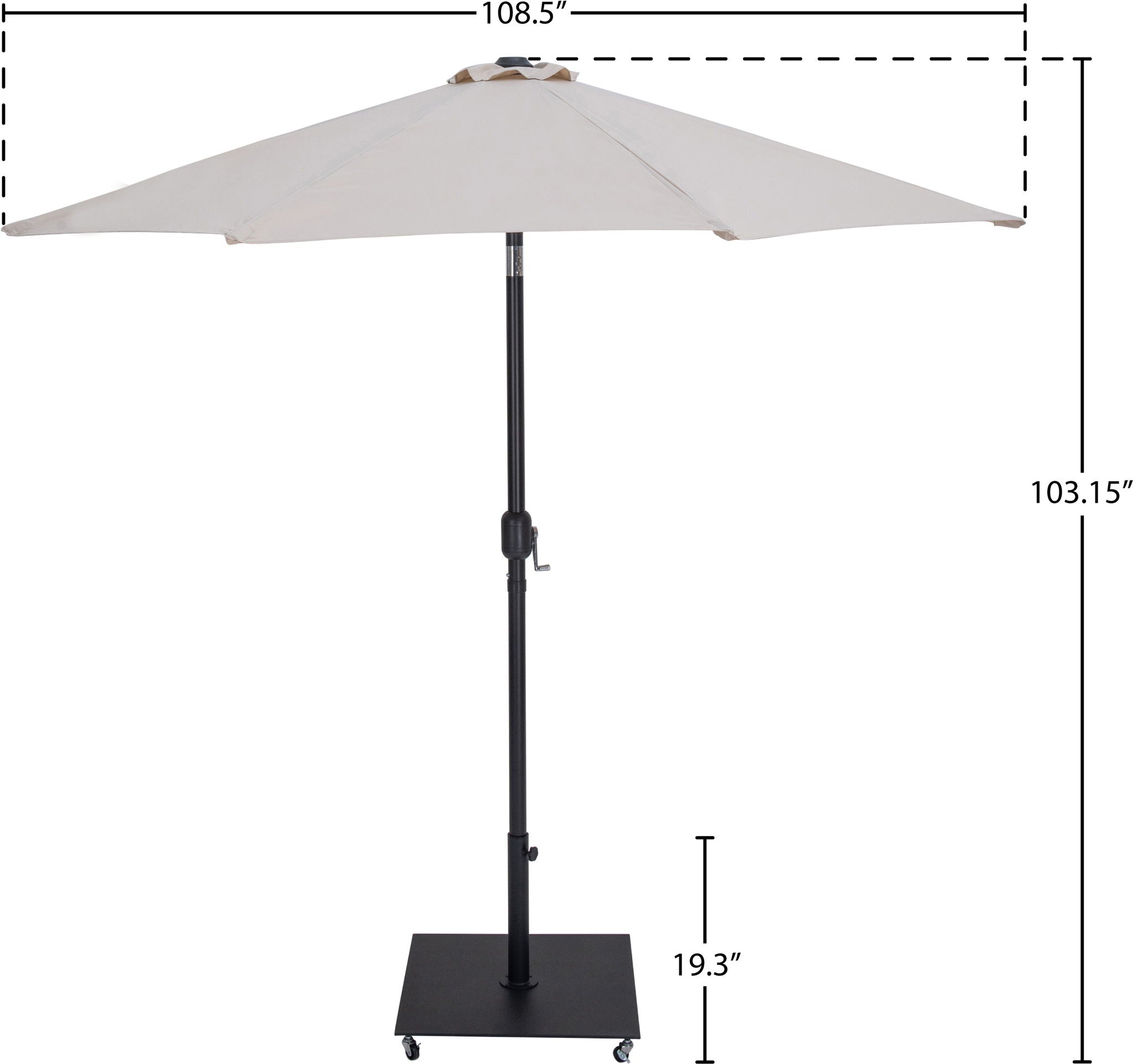 Fiji - Aluminum Patio Umbrella With Square Black Base
