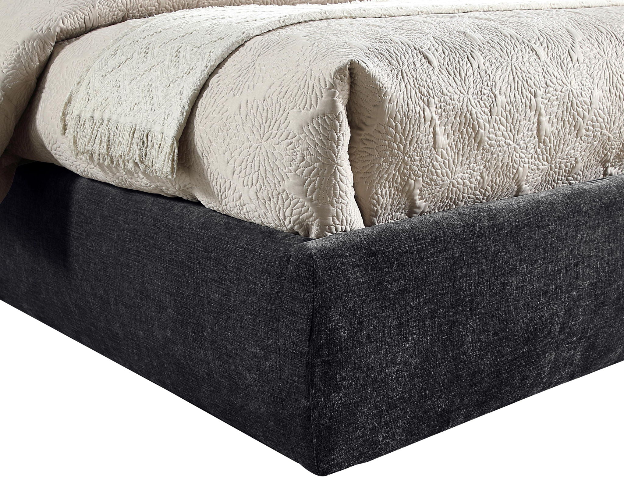 Adam - Chenille Fabric Bed With 52" Headboard