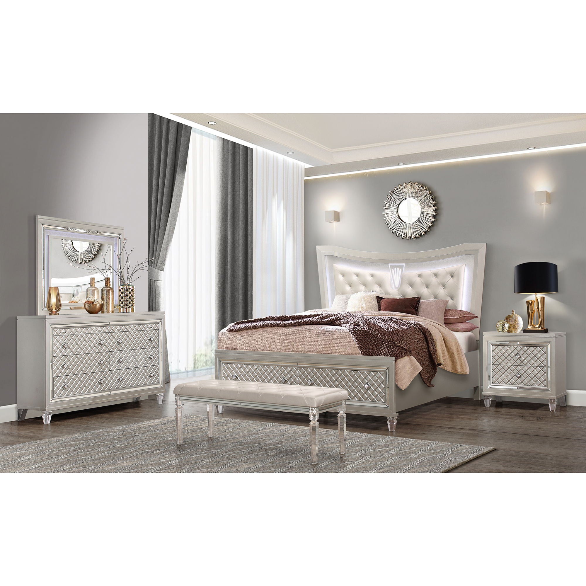 Cross - Elegant Design Bed With LED