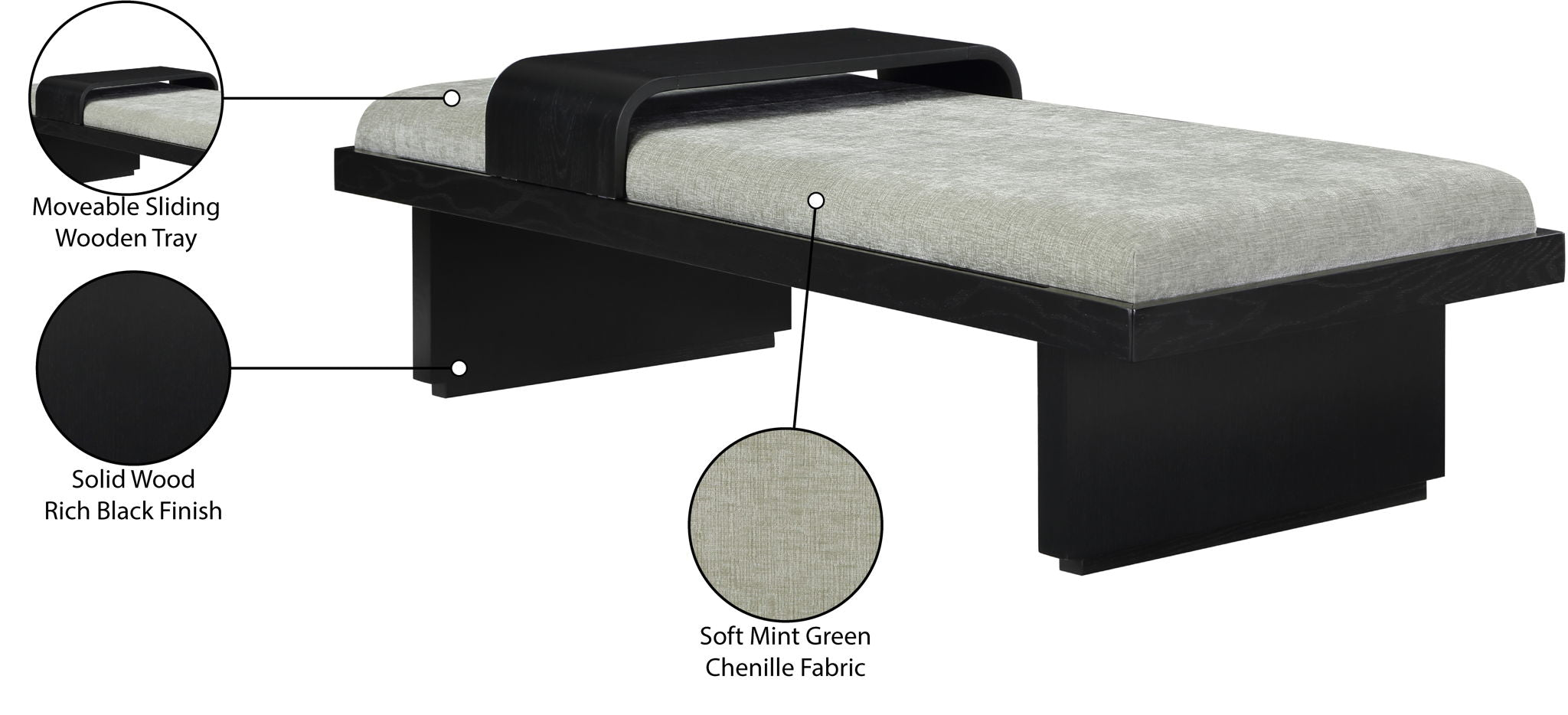 Arlington - Bench - Black Base