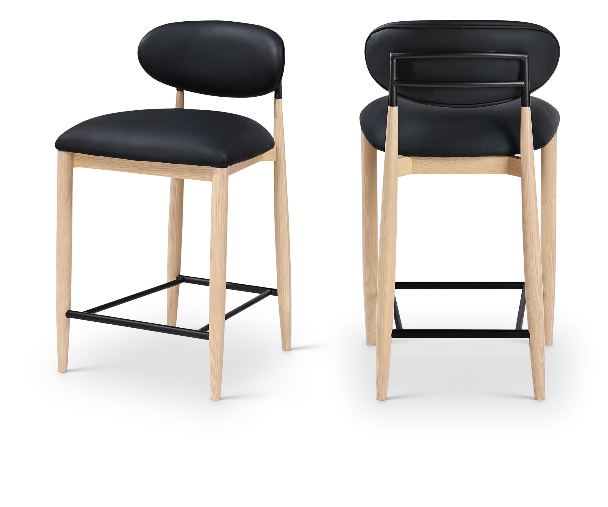 Riccio - Stool - Natural And Black Frame