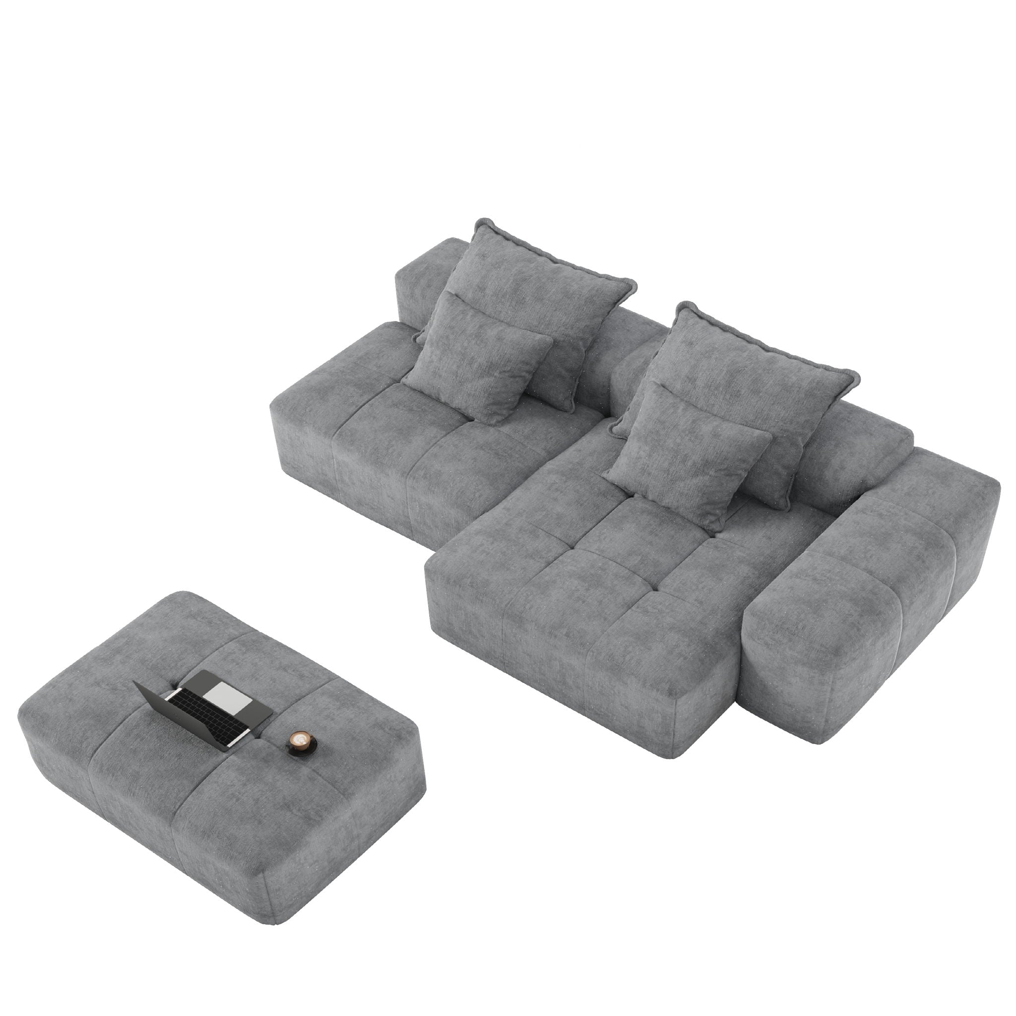Modern Oversized Diy Combination Modular Sectional Sofa With Pillows