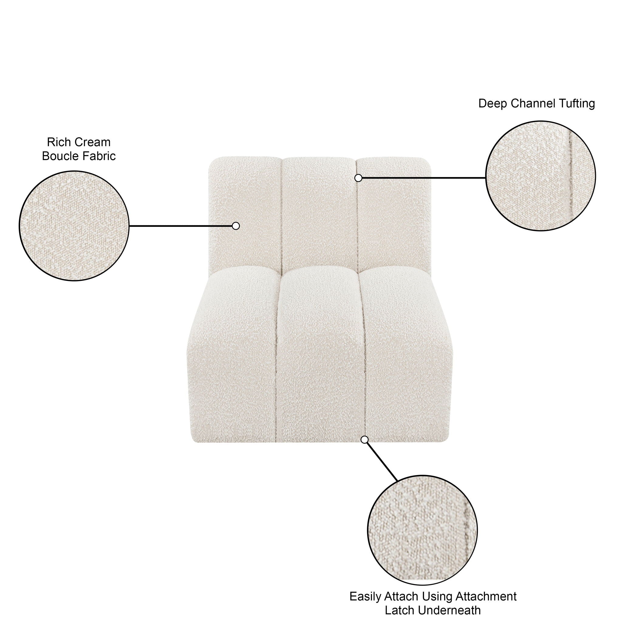 Arc - Boucle Fabric Straight Chair