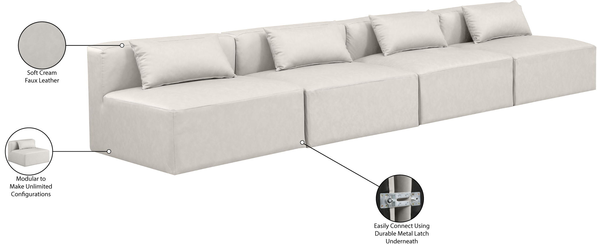 Cube - Modular 4 Seat Armless Sofa