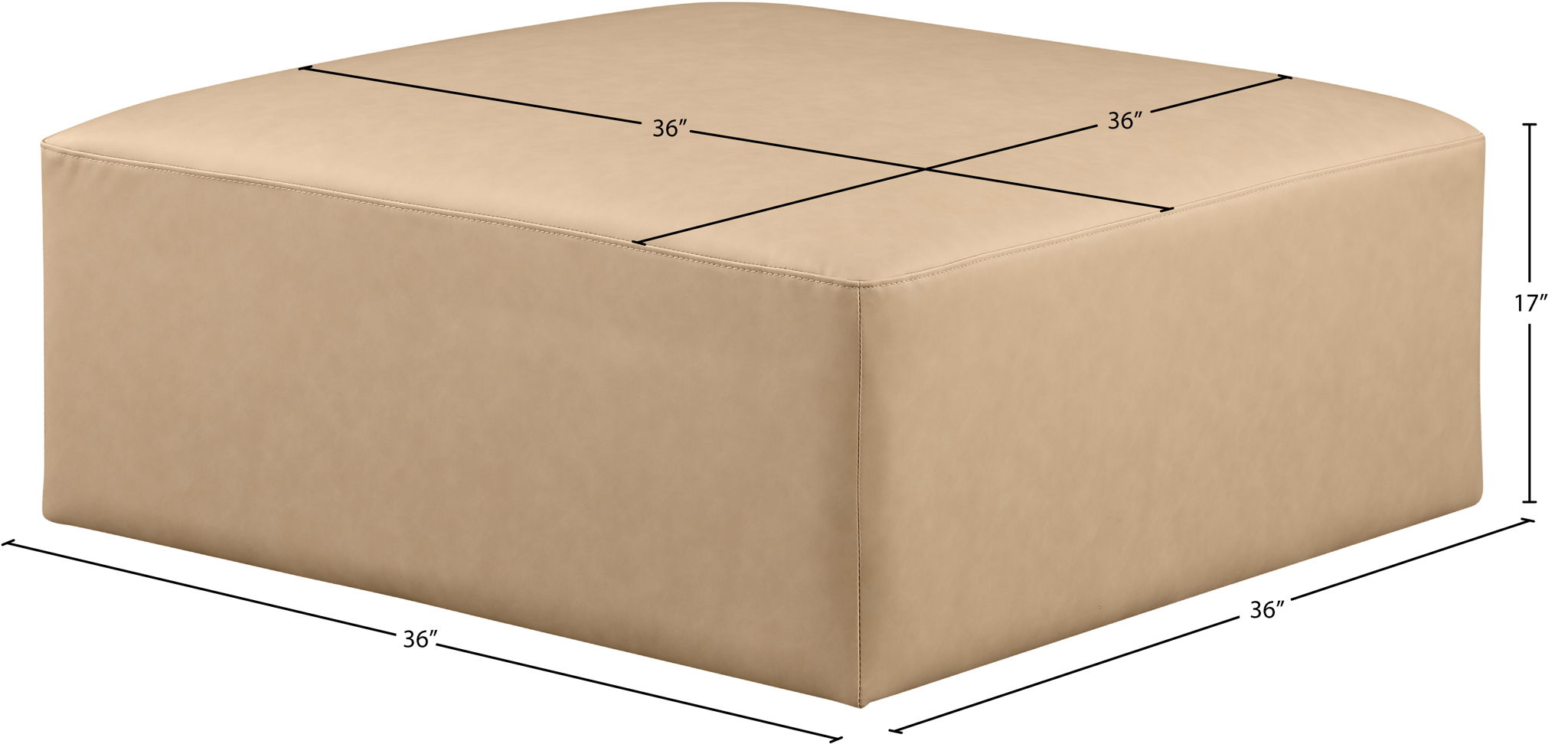 Cube - Ottoman - Tan