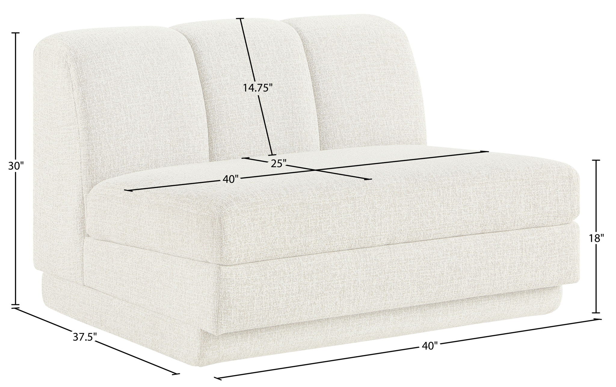 Modari - Fabric Upholstered Armless Chair