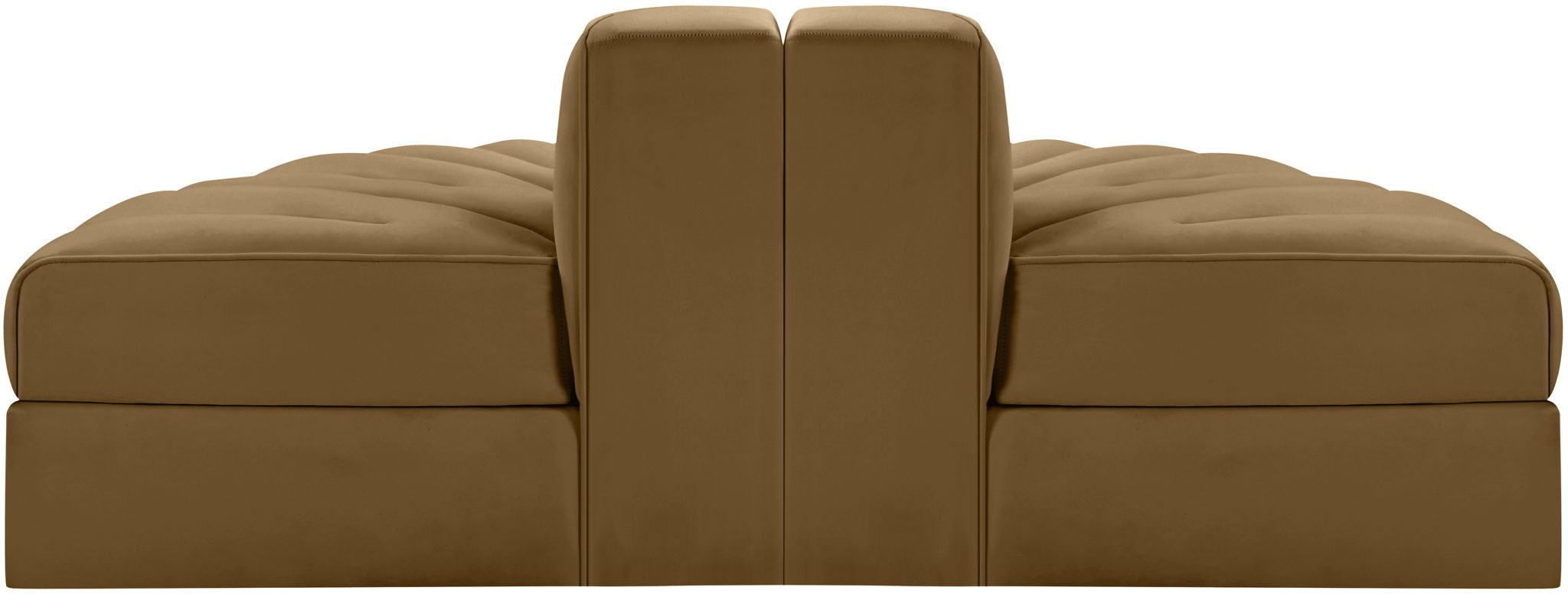 Rummi - Velvet Performance Fabric Upholstered 2 Piece  Rounded Modular Loveseat