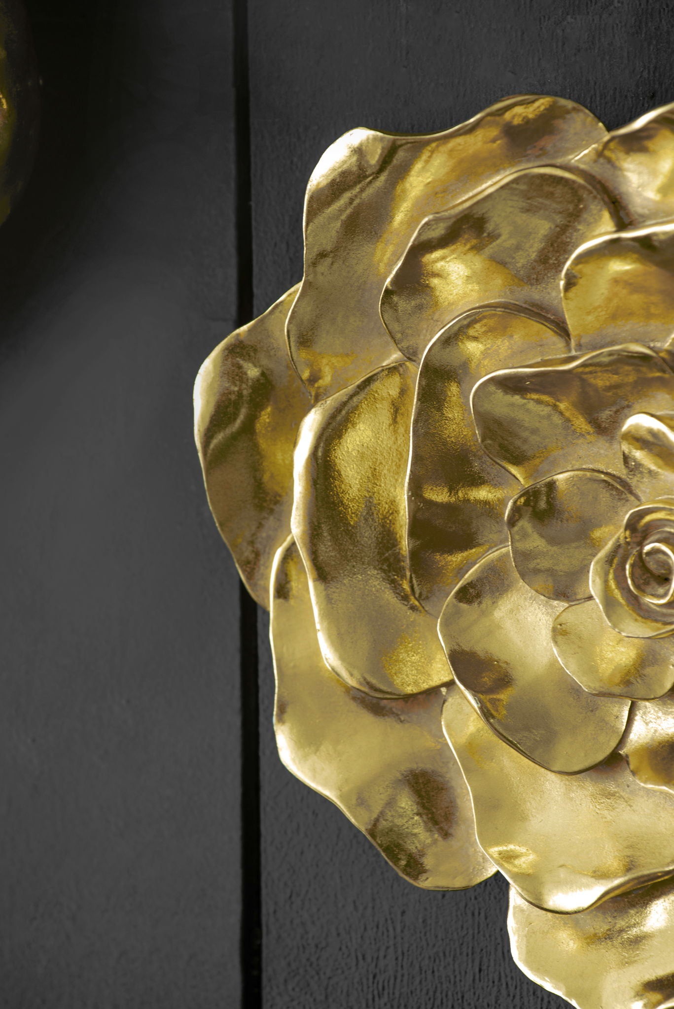 Rose Hanging Wall Accents (Set of 2) - Gold