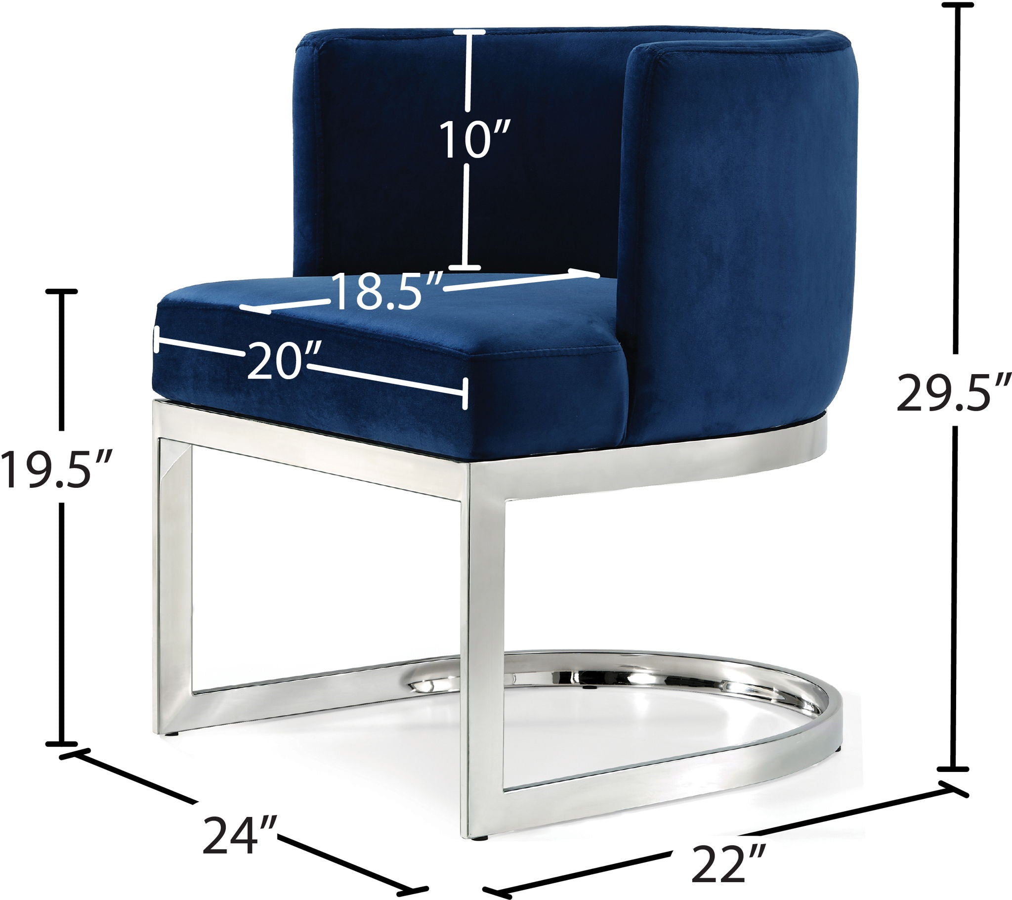 Gianna - Dining Chair with Chrome Legs