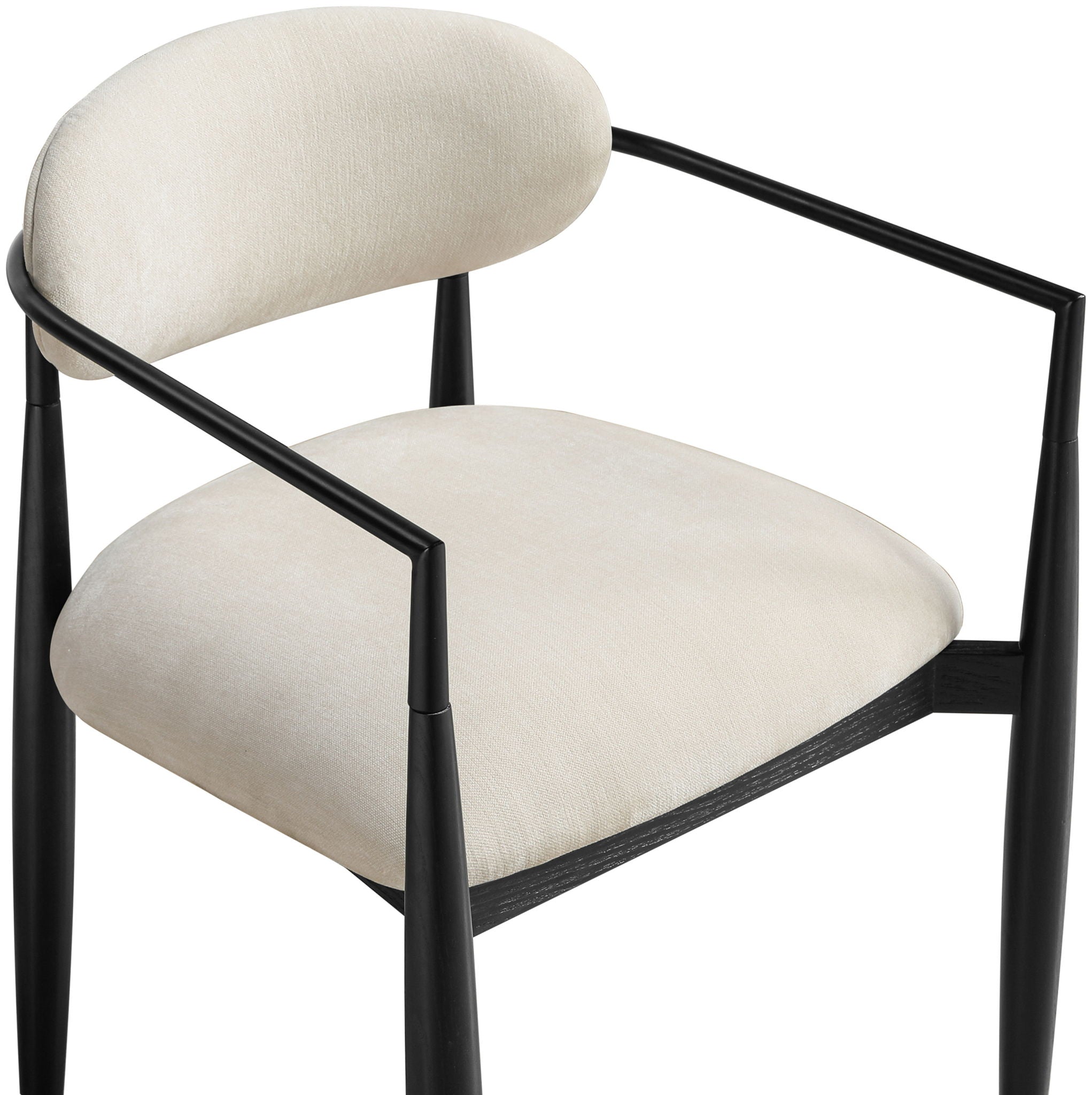 Riccio - Fabric Dining Arm Chair (Set of 2) - Black Frame