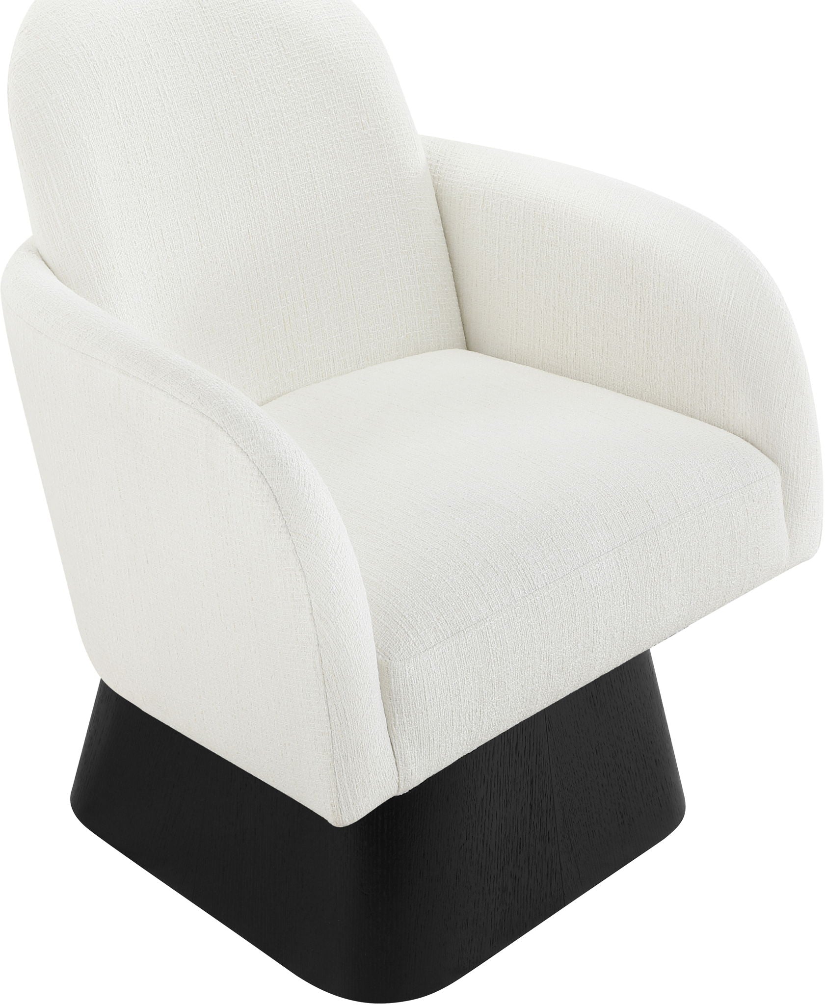 Marlowe - Linen Textured Fabric Upholstered Swivel Accent Chair - Stained Black