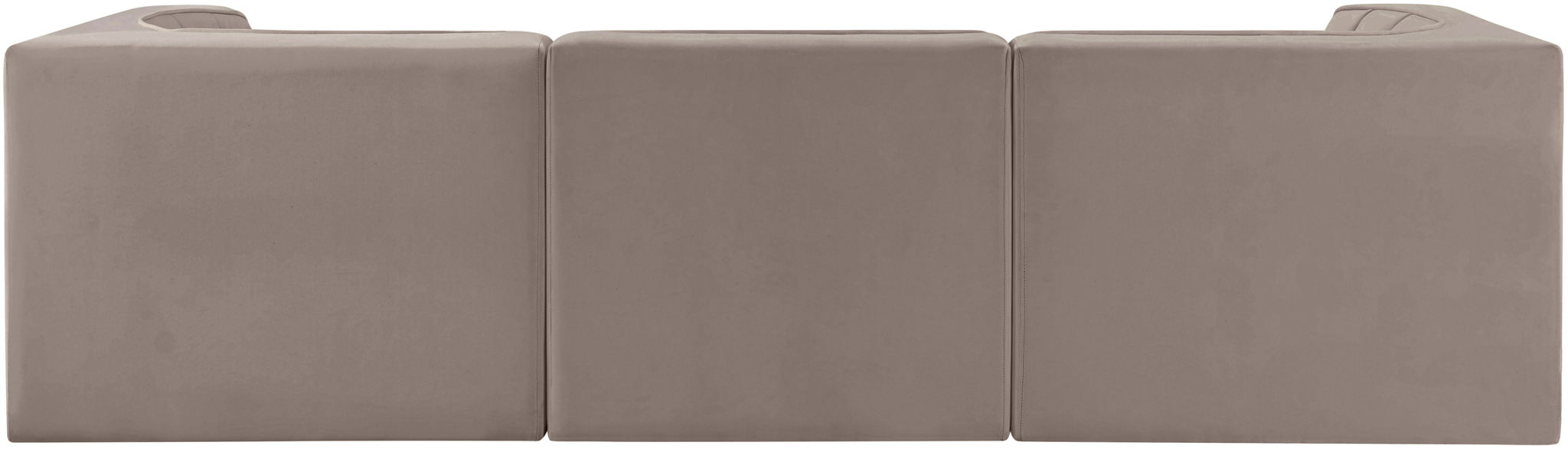 Rummi - Velvet Performance Fabric Upholstered 3 Piece Modular Sofa