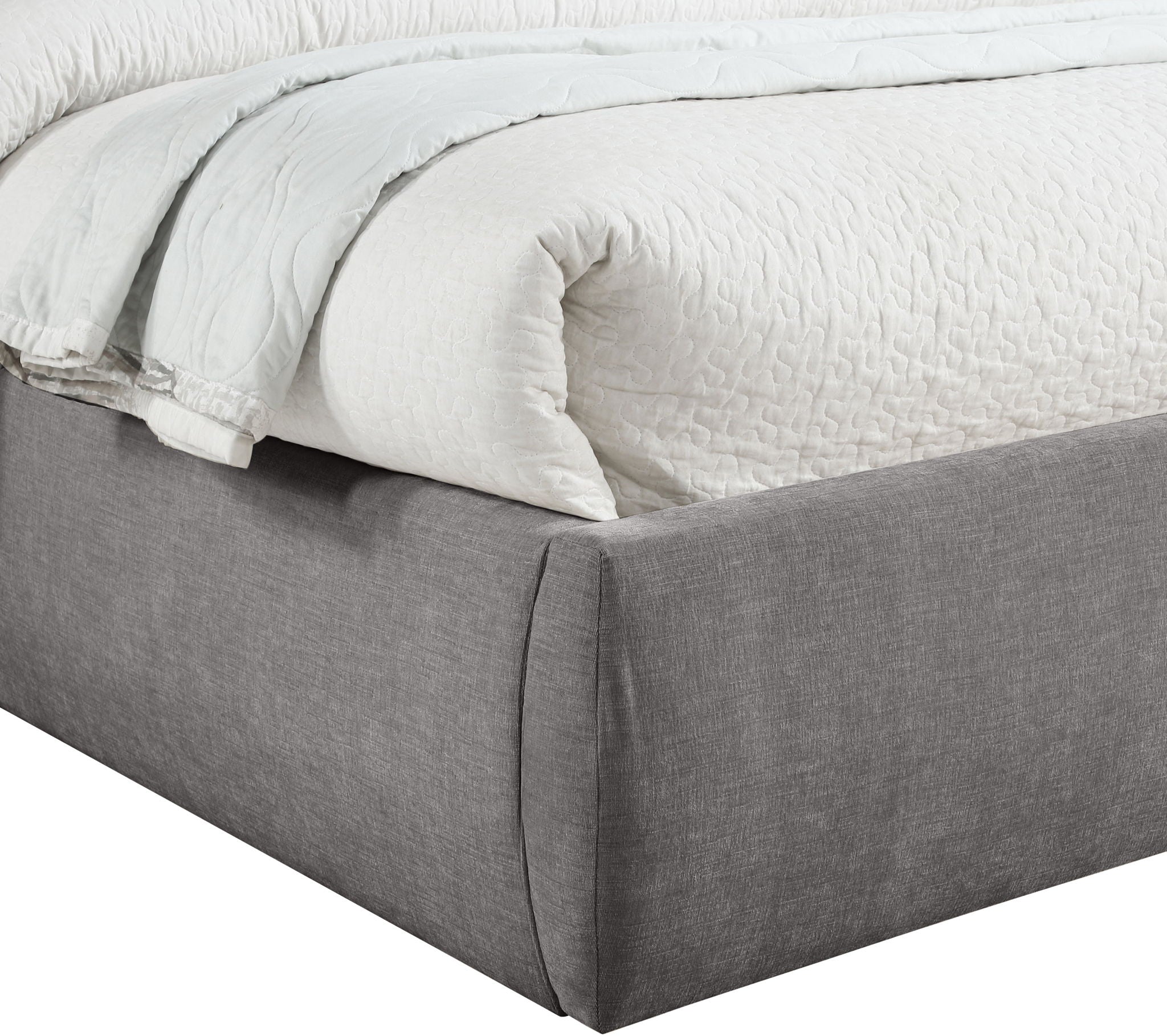 Adam - Chenille Fabric Bed With 89" Headboard