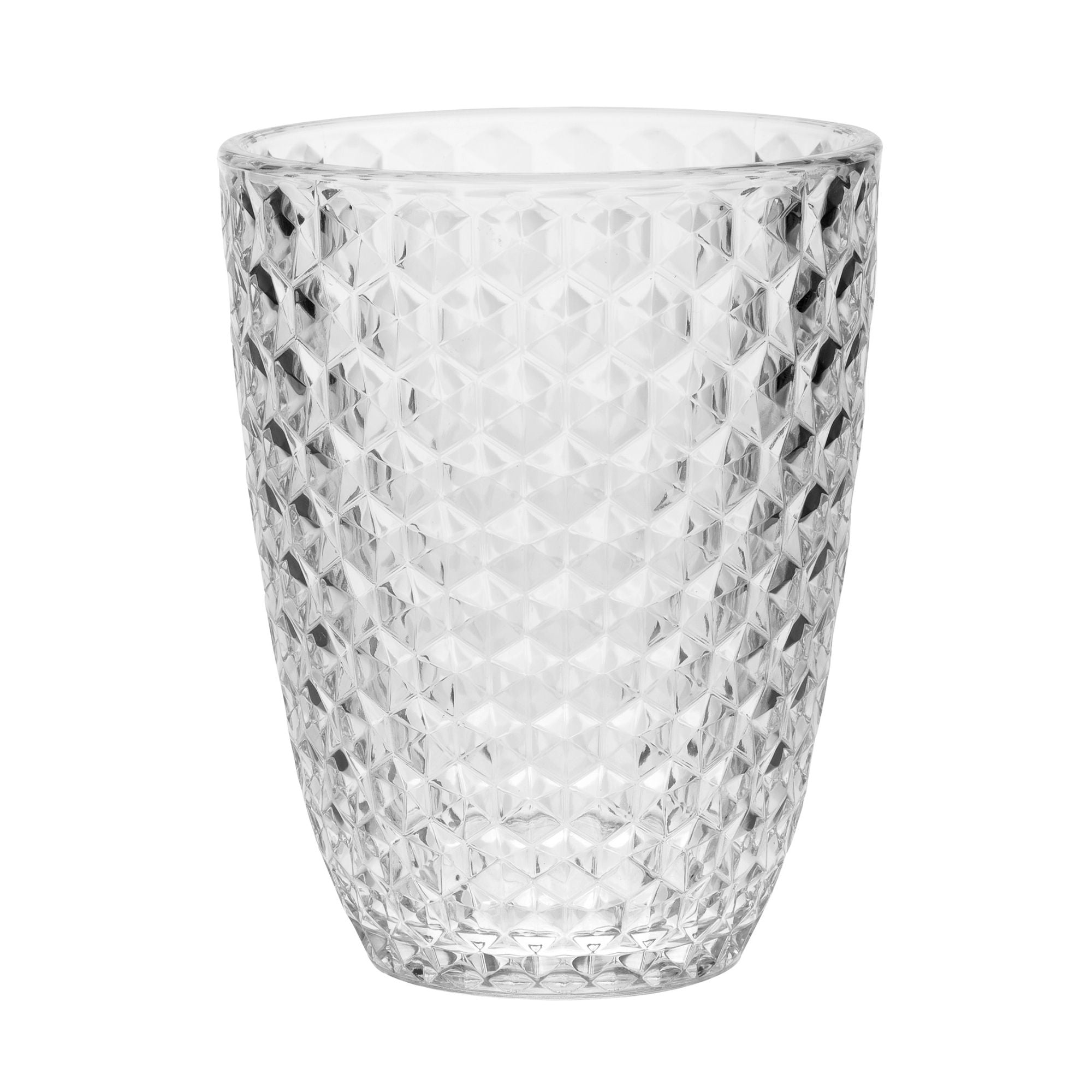 Leading Ware Diamond Cut Acrylic Glasses Drinking (Set of 4)
