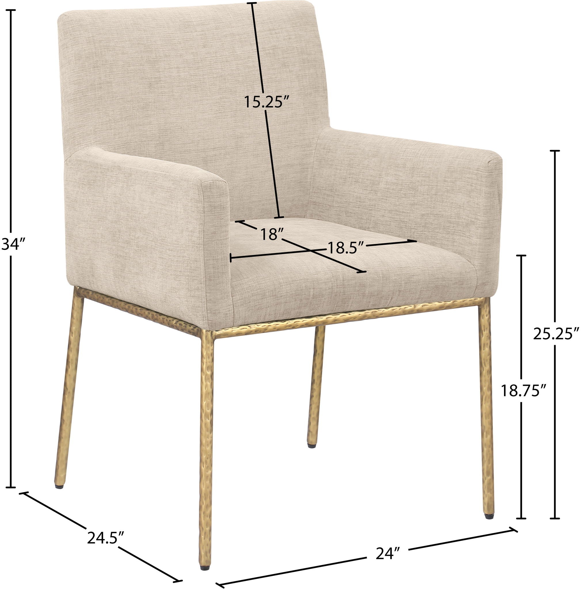 Reeves - Dining Chair With Gold Legs (Set of 2)
