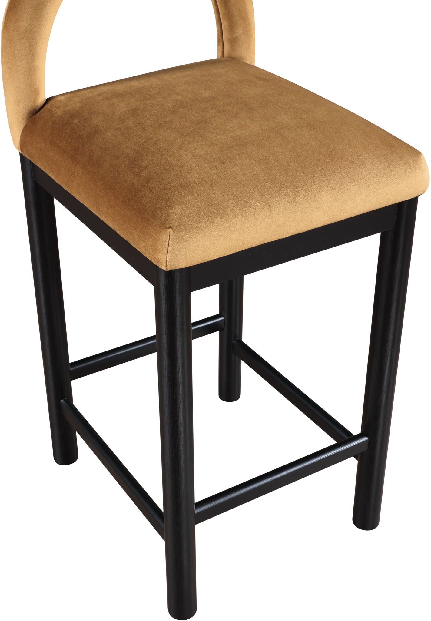Conrad - Velvet Counter Stool With Black Legs