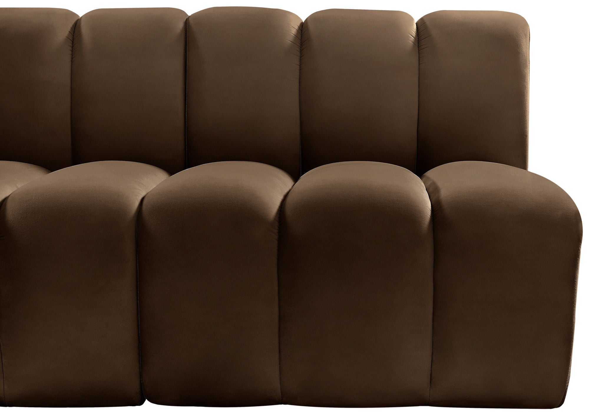 Arc - Velvet 10 Piece Modular Sofa - Brown