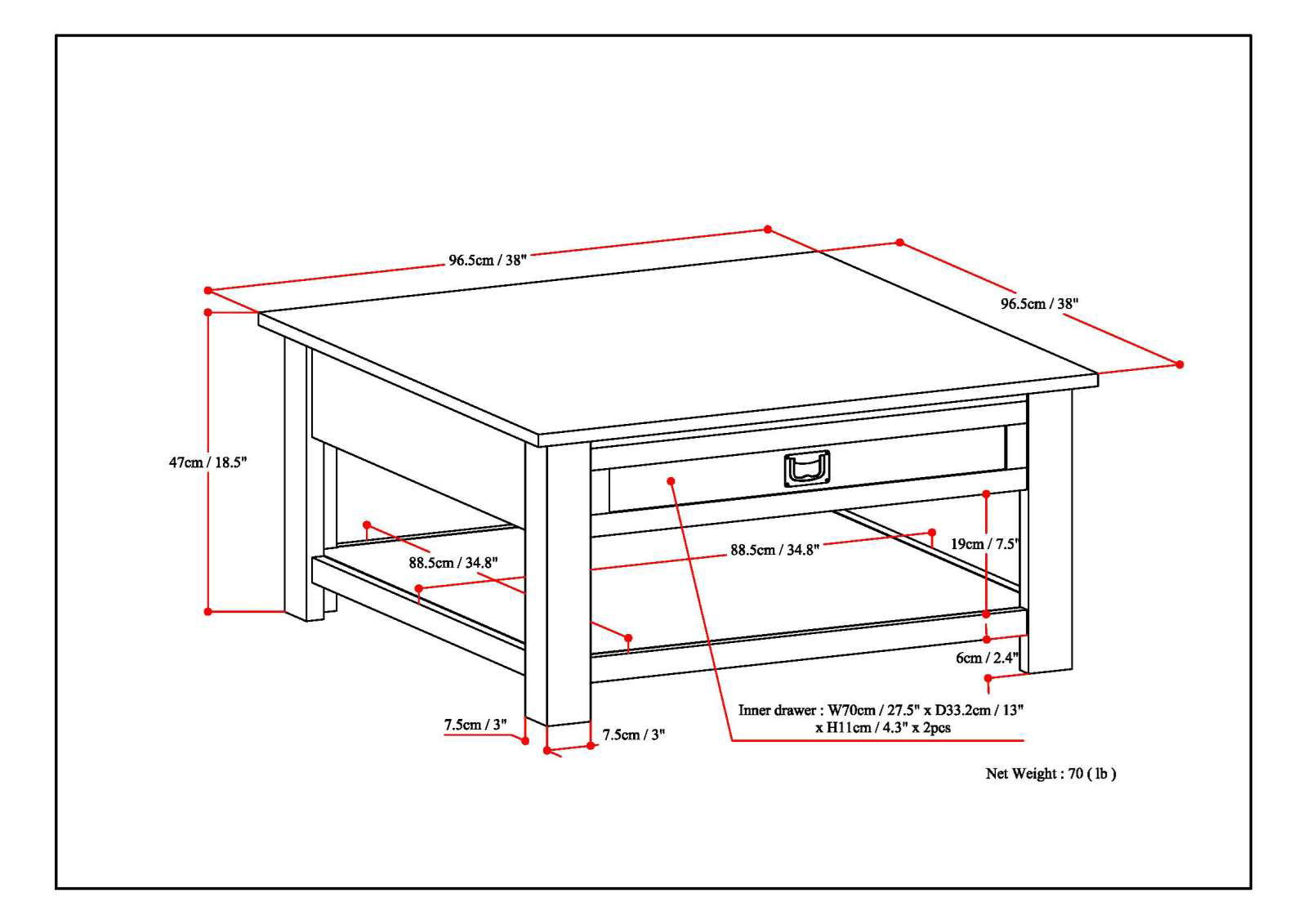 Monroe - Handcrafted Side Table