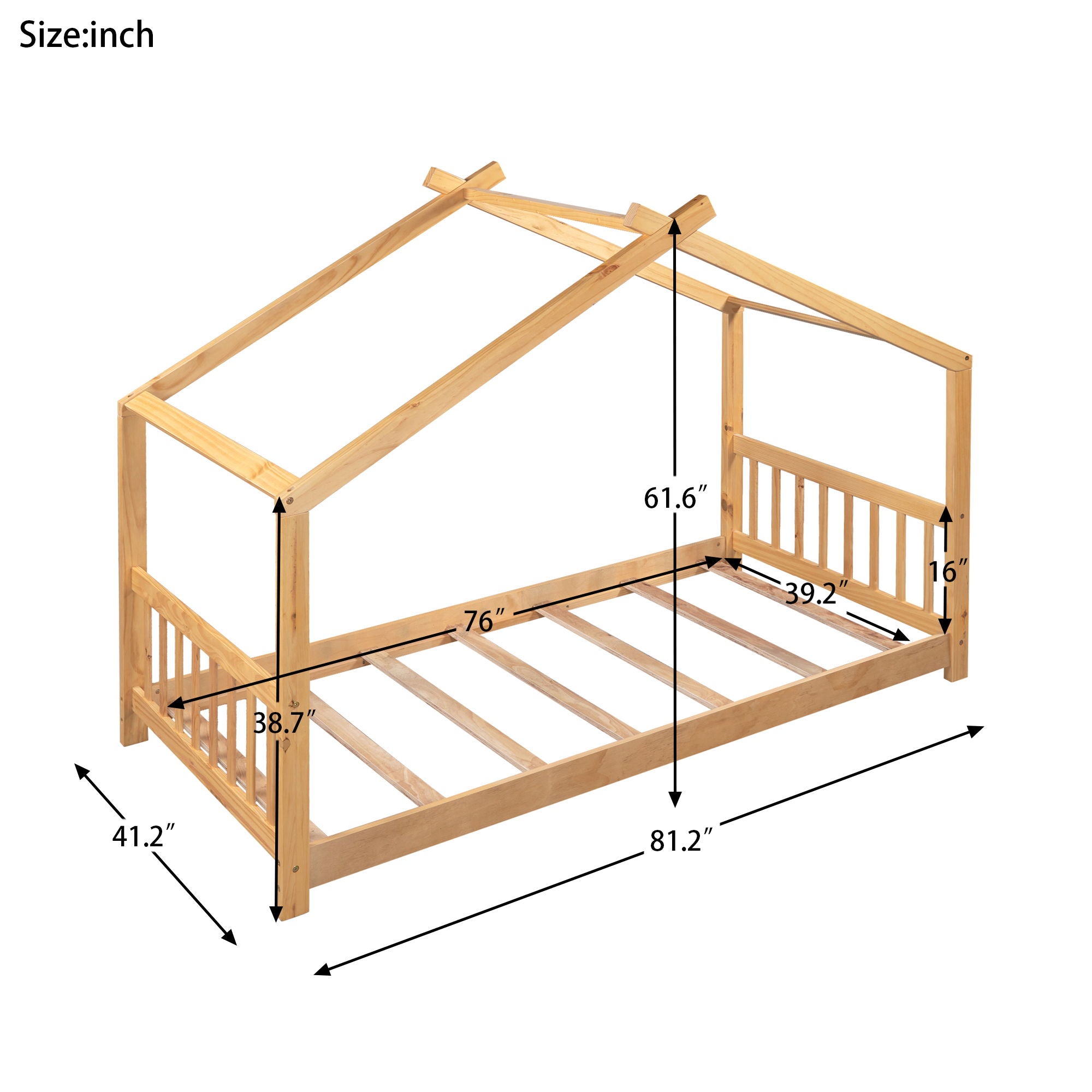 House Platform Bed With Headboard And Footboard, Roof Design