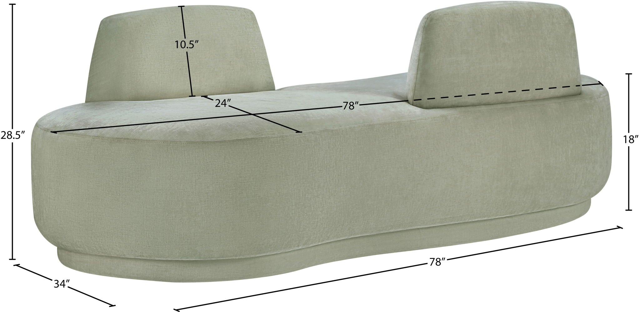 Argyle - Chenille Fabric Chaise / Loveseat