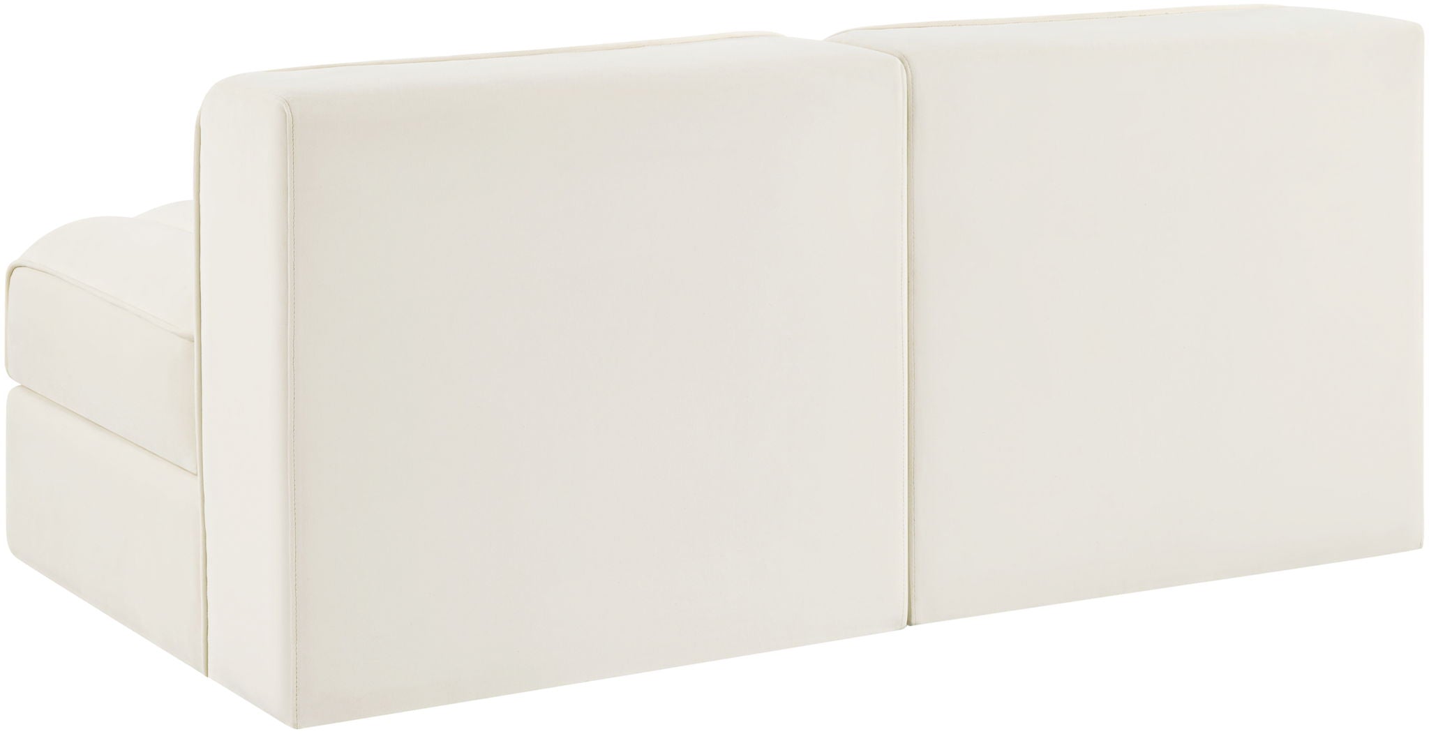 Rummi - Velvet Performance Fabric Upholstered 2 Piece Modular Armless Loveseat