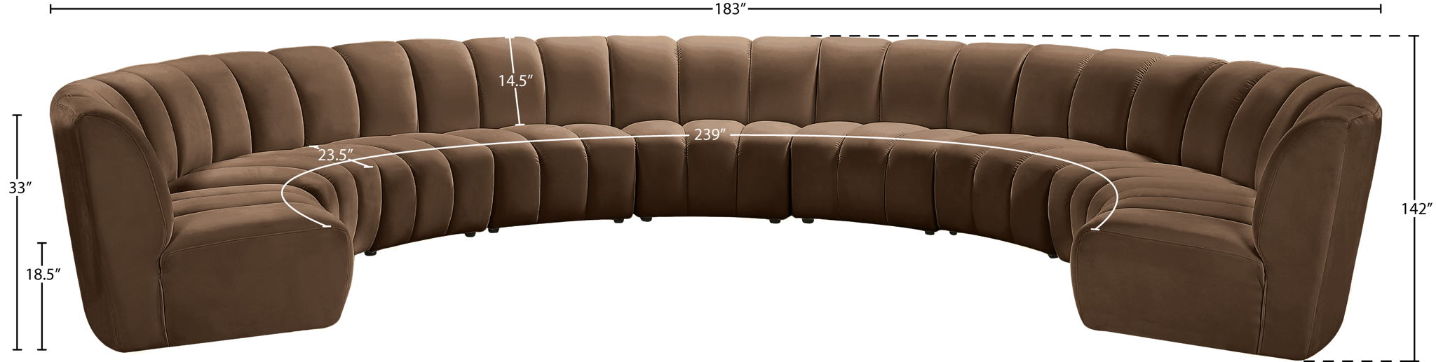 Infinity - 9 Piece Velvet Modular Sectional