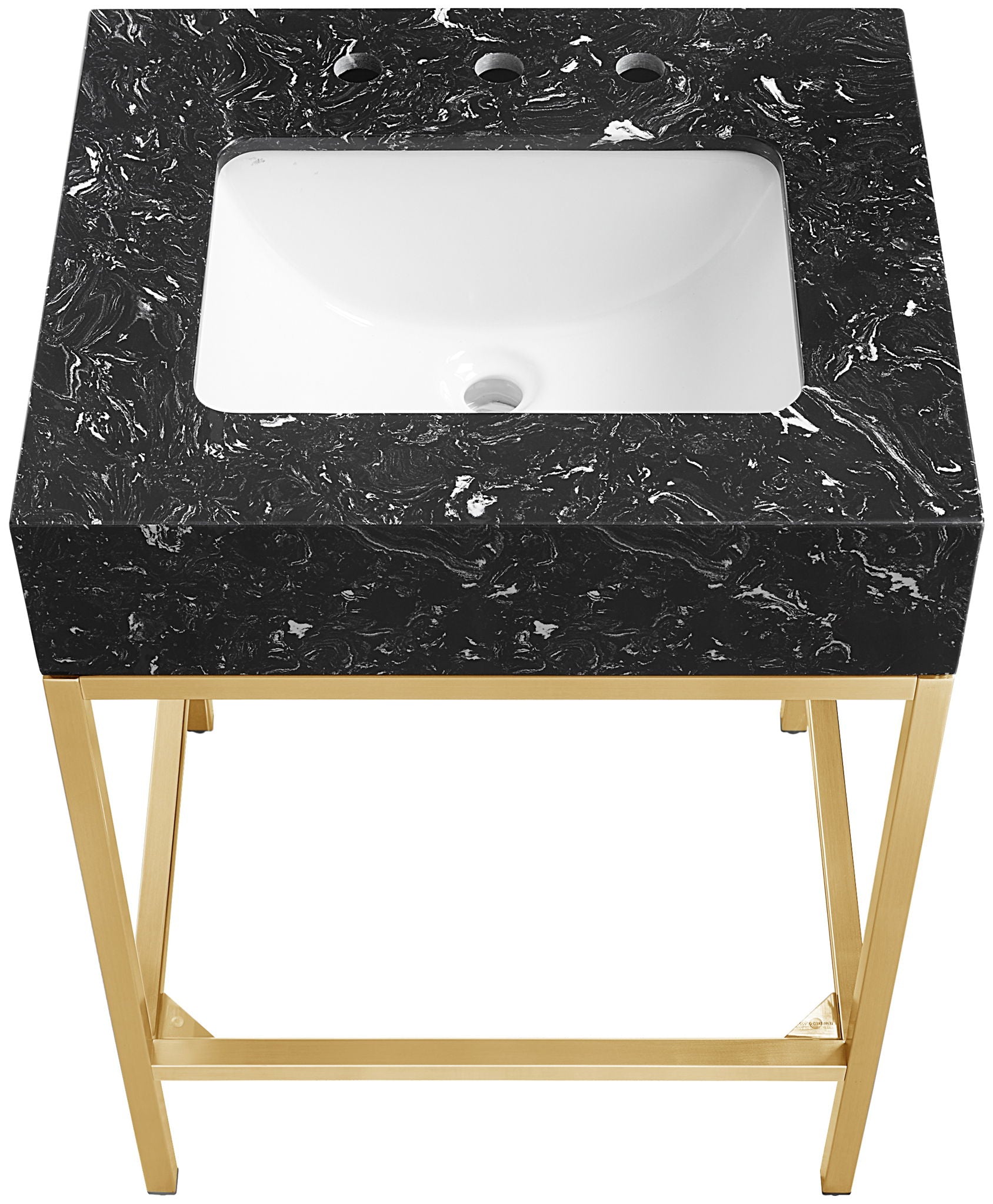 Marmo - Engineered Marble Bathroom Vanity With Gold Base