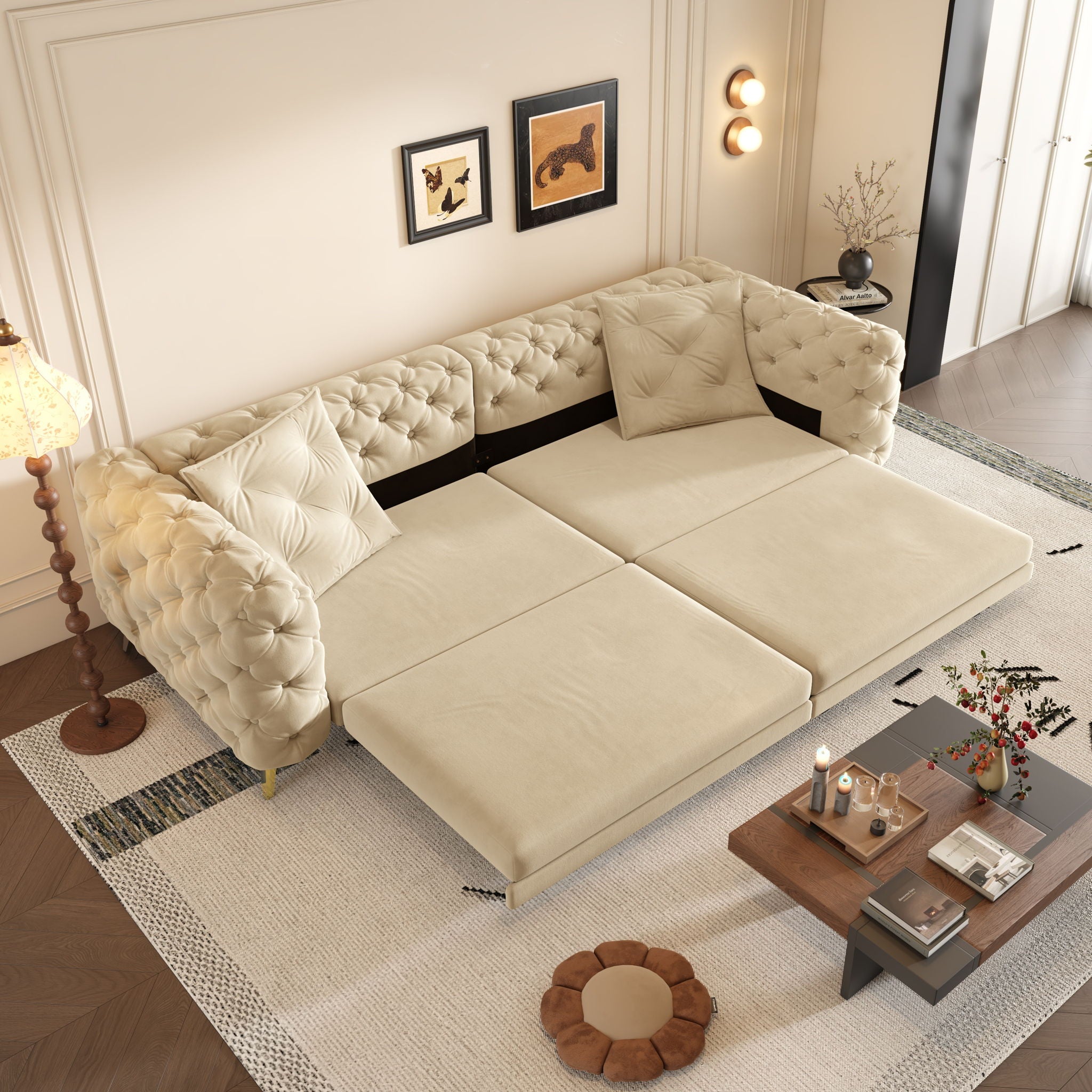 3-In-1 Convertible Sleeper Sofa