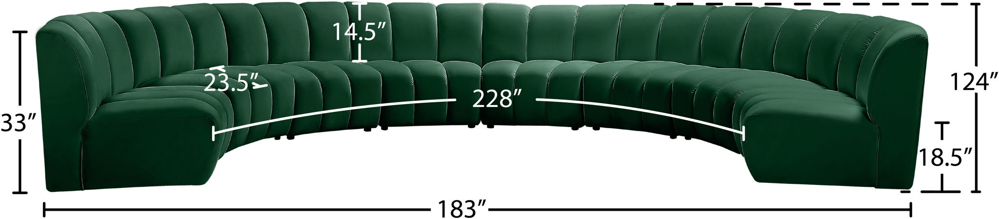 Infinity - 8 Piece Velvet Modular Sectional